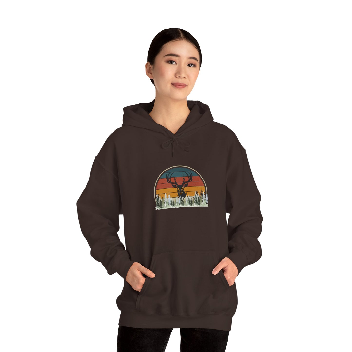 Stylish Unisex Hoodie with Retro Mountain Design, Cozy Apparel, Perfect for Outdoor Lovers, Gifts for Him or Her, Casual Wear