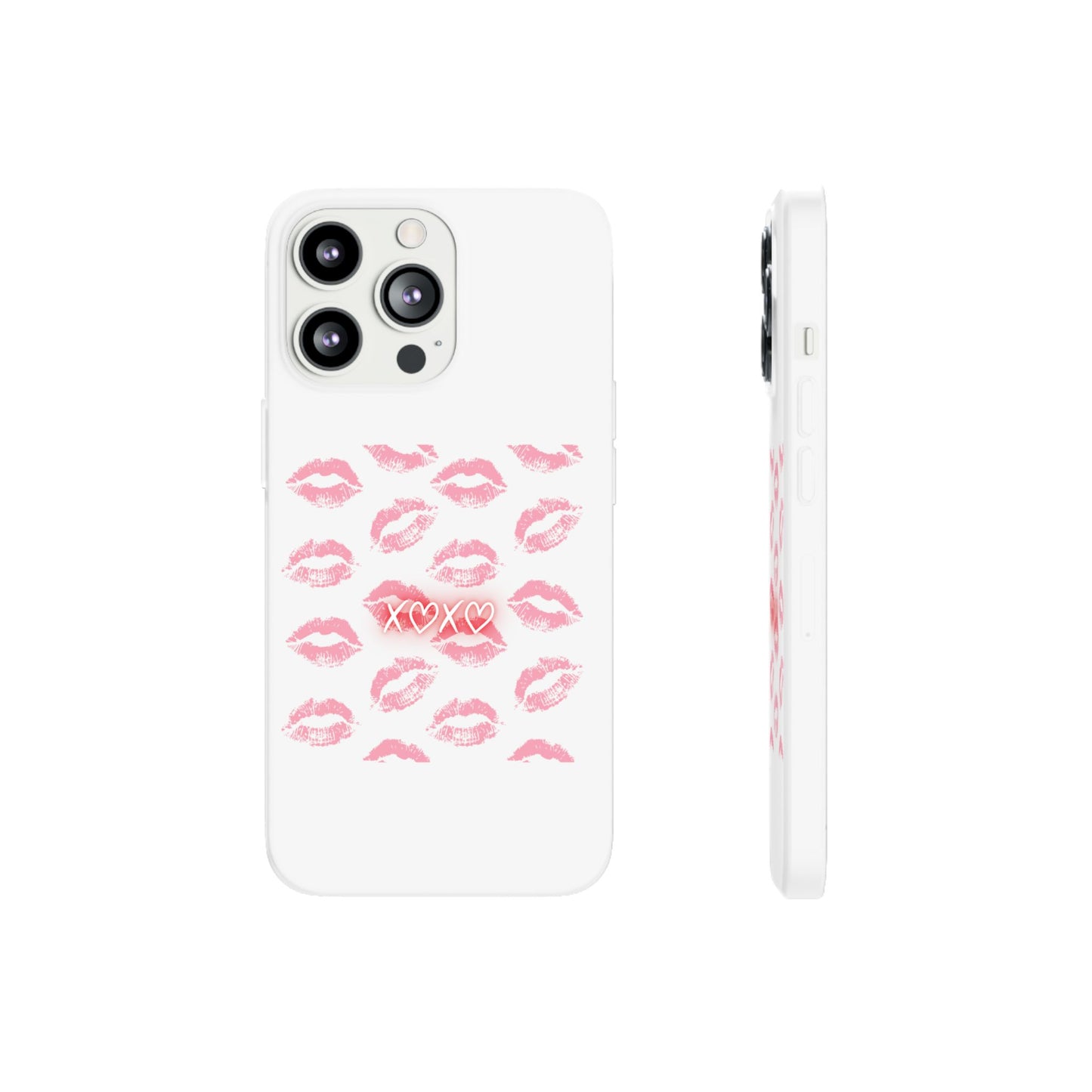 Kiss Print Phone Case - Stylish Flexi Case, Cute Phone Cover, Gift for Her, Trendy Accessories, Valentine's Day, Romantic Style