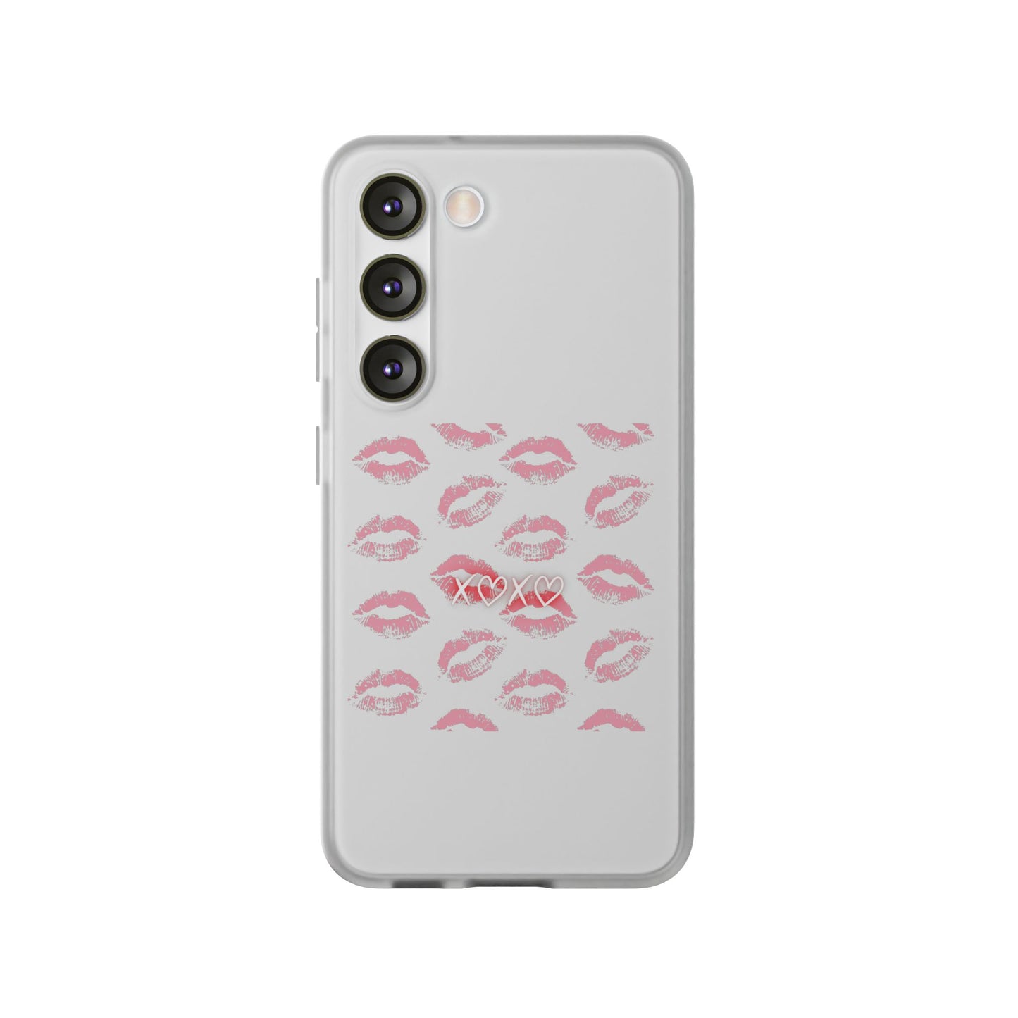 Kiss Print Phone Case - Stylish Flexi Case, Cute Phone Cover, Gift for Her, Trendy Accessories, Valentine's Day, Romantic Style