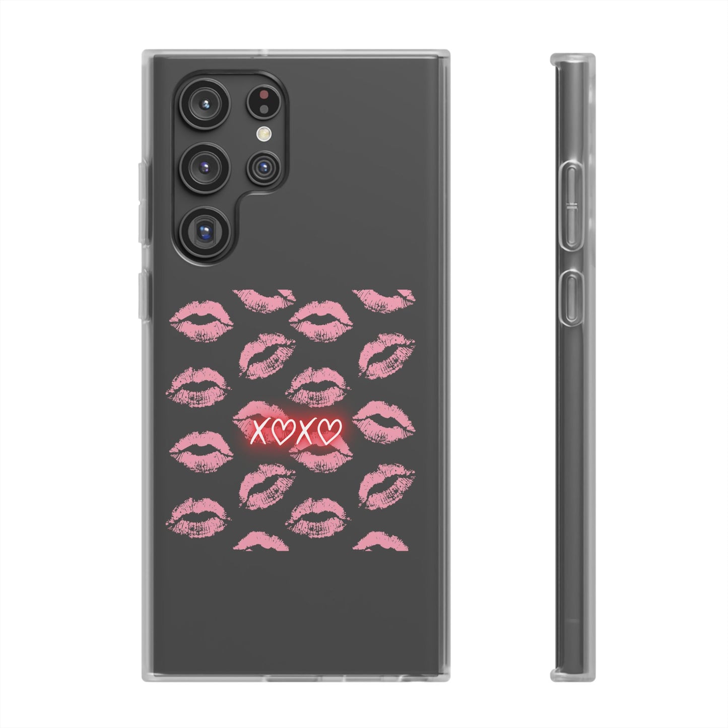 Kiss Print Phone Case - Stylish Flexi Case, Cute Phone Cover, Gift for Her, Trendy Accessories, Valentine's Day, Romantic Style