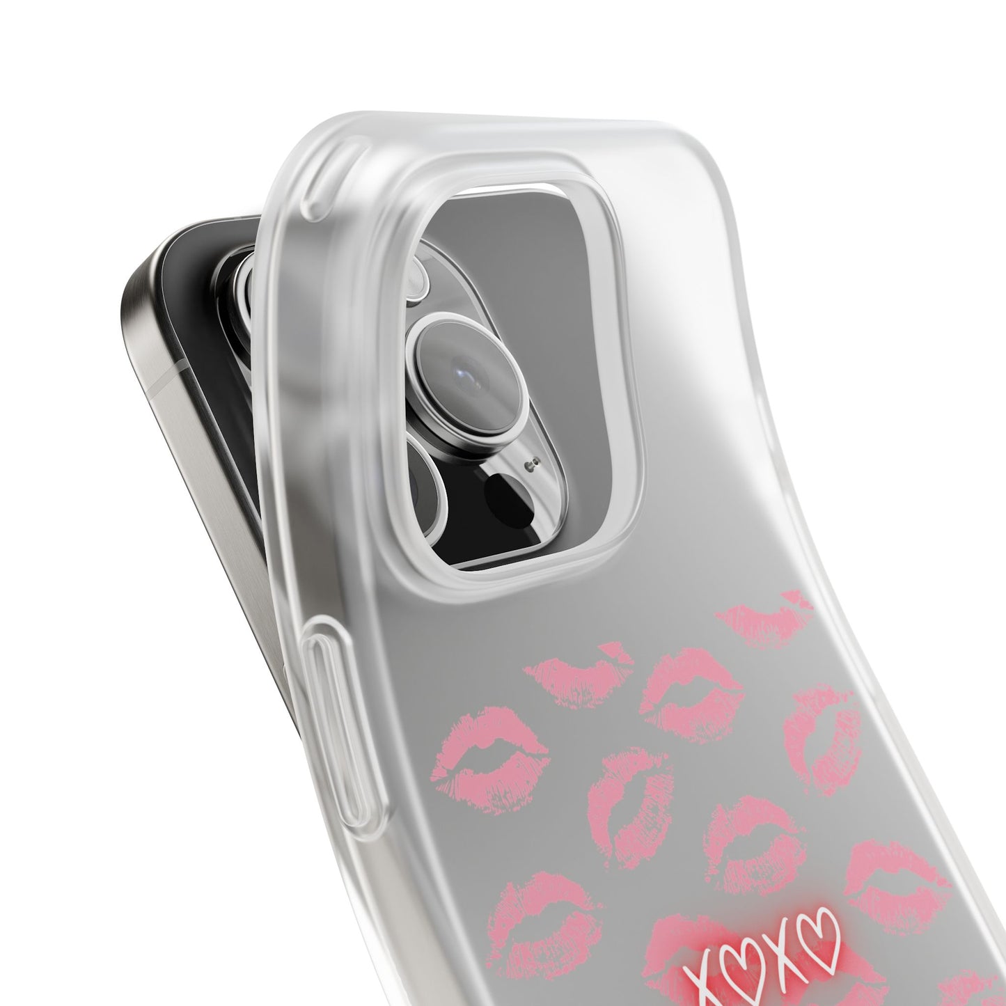 Kiss Print Phone Case - Stylish Flexi Case, Cute Phone Cover, Gift for Her, Trendy Accessories, Valentine's Day, Romantic Style