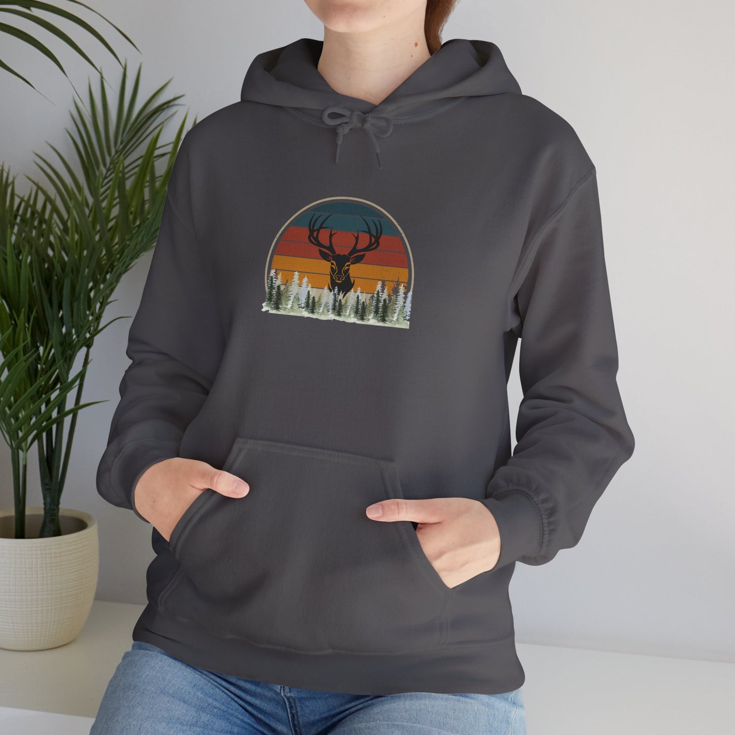 Stylish Unisex Hoodie with Retro Mountain Design, Cozy Apparel, Perfect for Outdoor Lovers, Gifts for Him or Her, Casual Wear