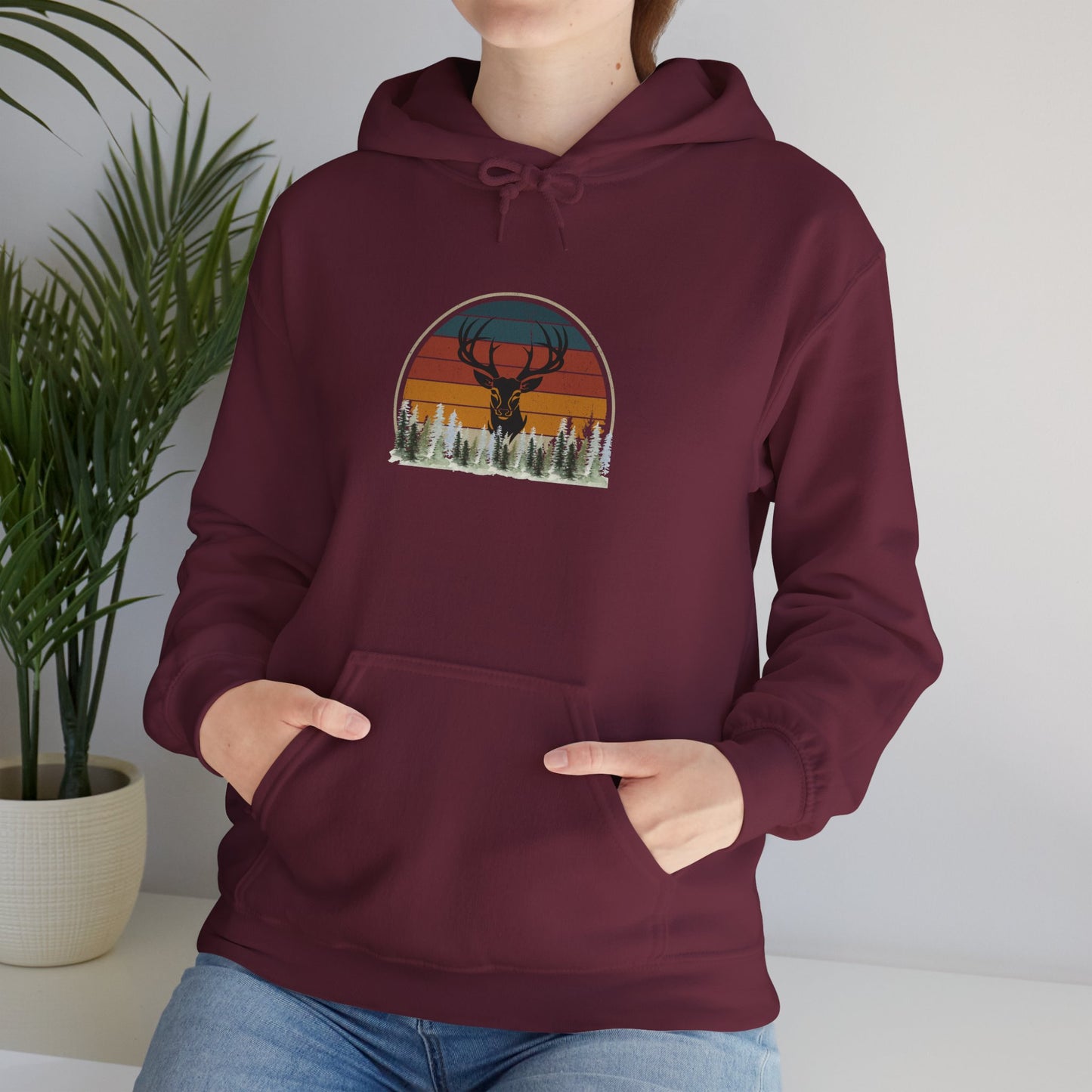 Stylish Unisex Hoodie with Retro Mountain Design, Cozy Apparel, Perfect for Outdoor Lovers, Gifts for Him or Her, Casual Wear