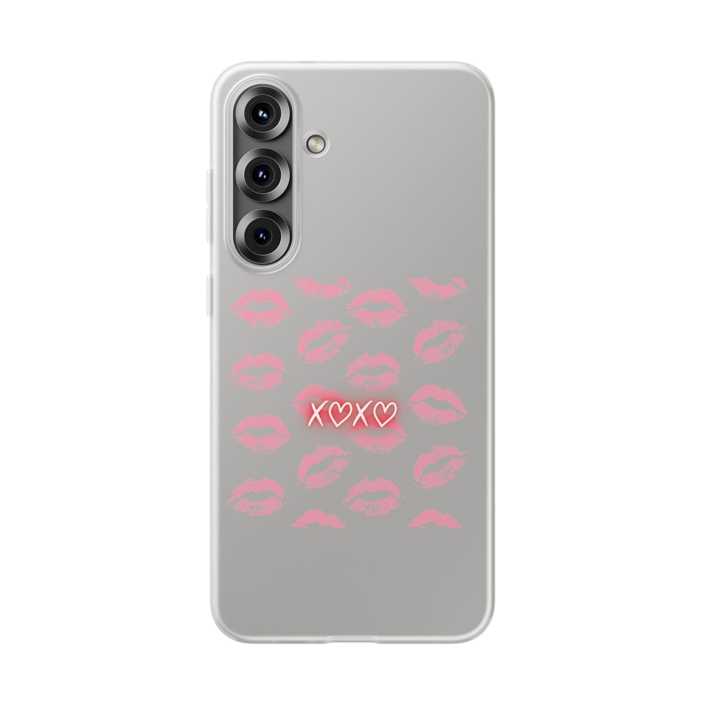 Kiss Print Phone Case - Stylish Flexi Case, Cute Phone Cover, Gift for Her, Trendy Accessories, Valentine's Day, Romantic Style