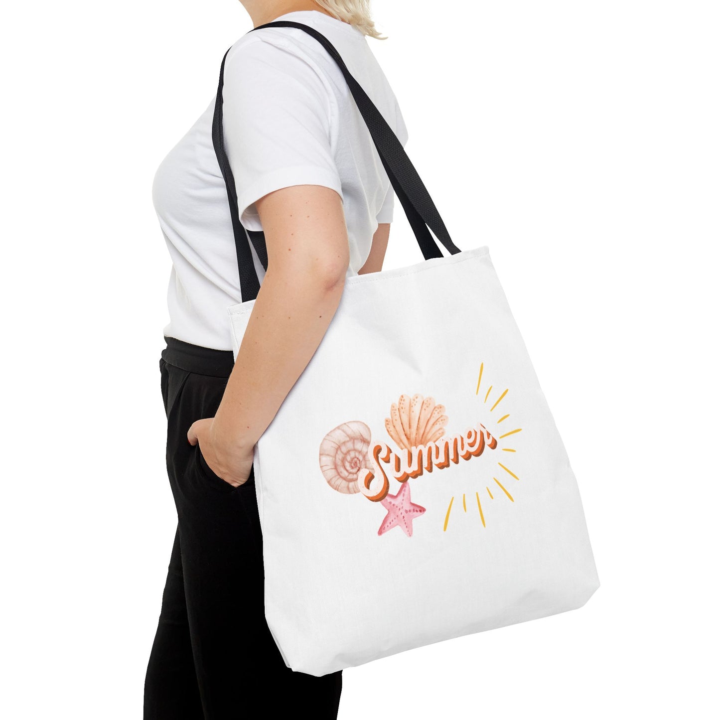 Summer Vibes Tote Bag, Beach Bag, Casual Carryall, Eco-Friendly Tote, Vacation Accessory, Gift for Her