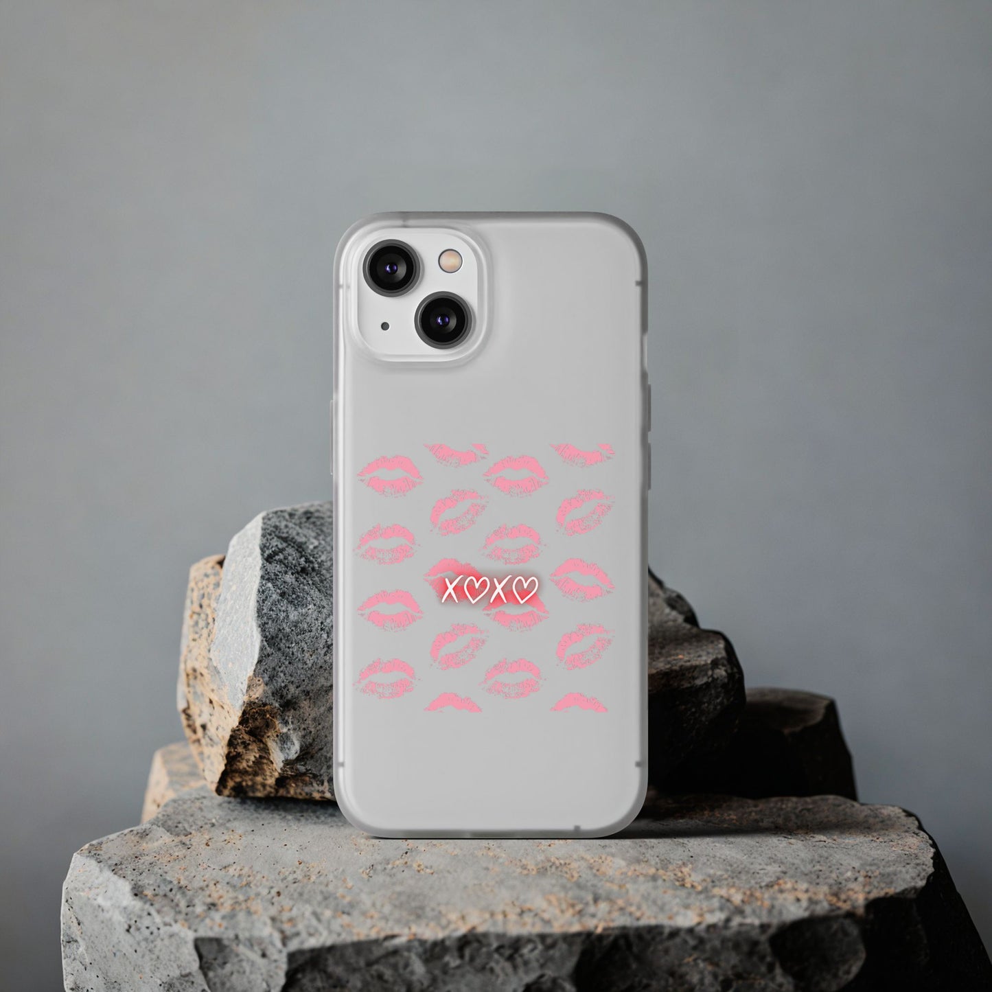 Kiss Print Phone Case - Stylish Flexi Case, Cute Phone Cover, Gift for Her, Trendy Accessories, Valentine's Day, Romantic Style