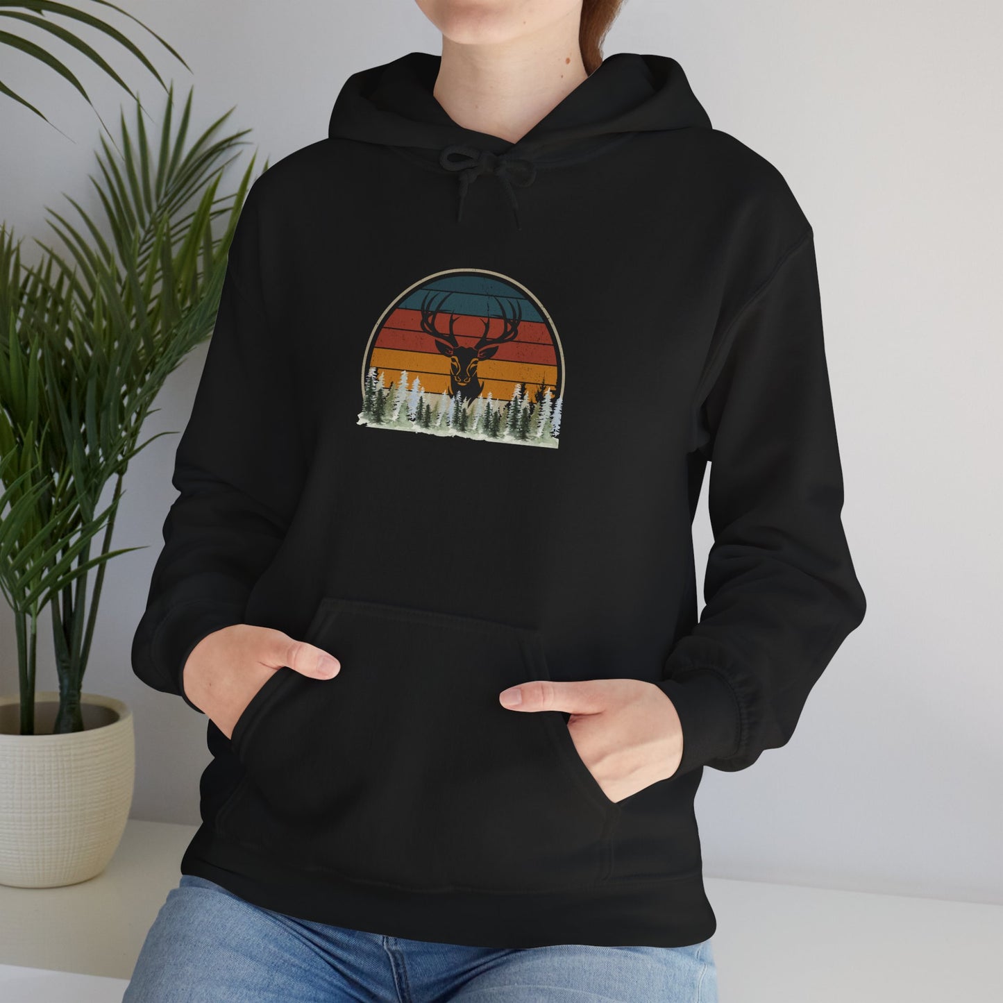 Stylish Unisex Hoodie with Retro Mountain Design, Cozy Apparel, Perfect for Outdoor Lovers, Gifts for Him or Her, Casual Wear
