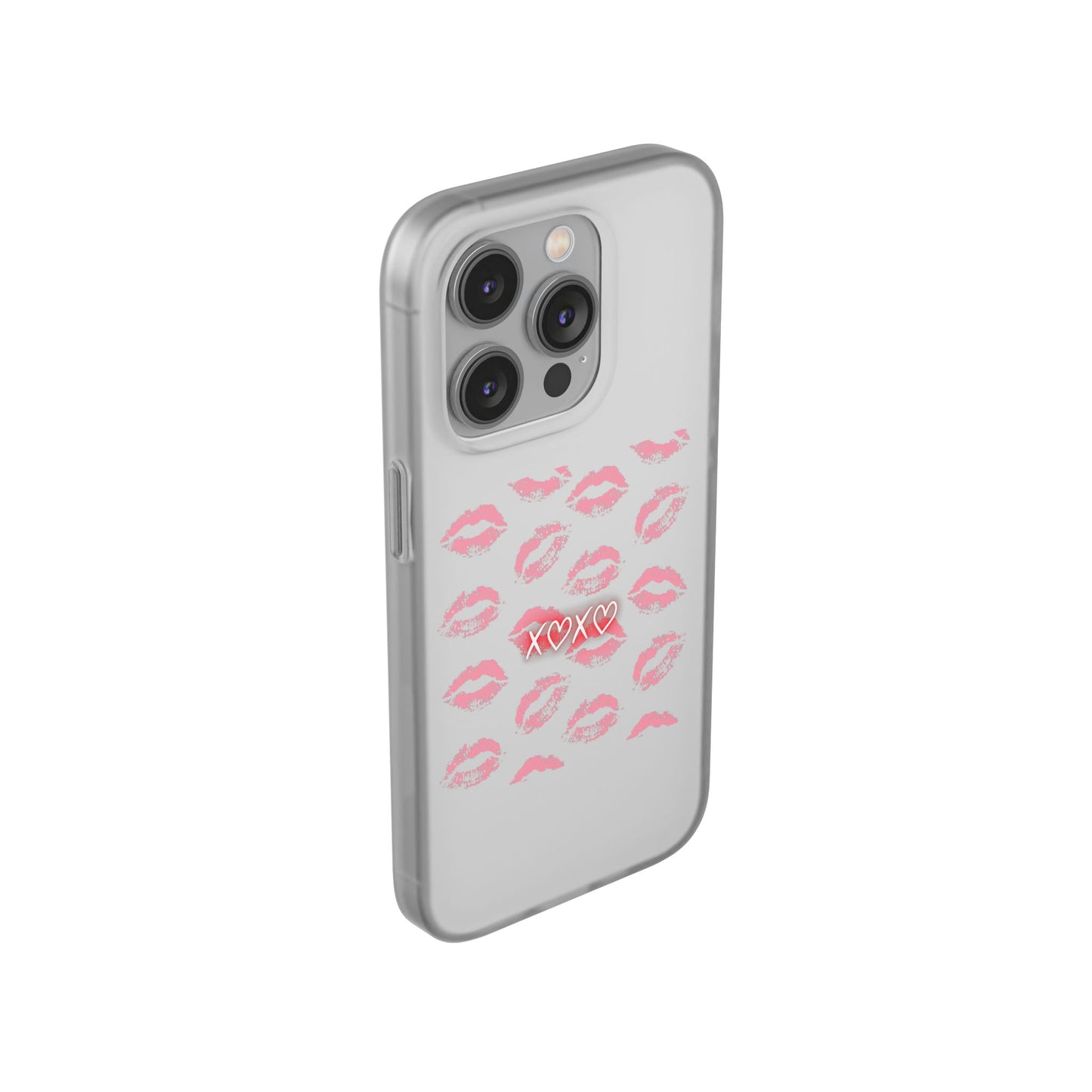 Kiss Print Phone Case - Stylish Flexi Case, Cute Phone Cover, Gift for Her, Trendy Accessories, Valentine's Day, Romantic Style
