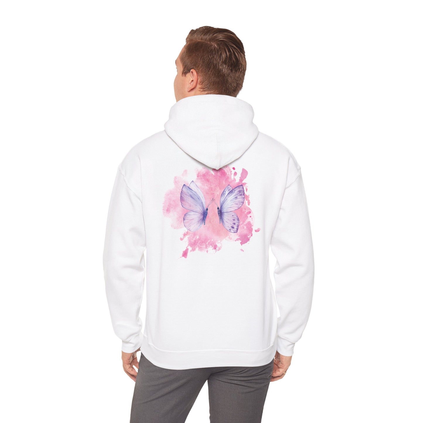 Whimsical Butterfly Sweatshirt - Cozy Hooded Sweatshirt, Pastel Art Apparel, Spring Fashion, Gift for Nature Lovers, Butterfly Lover Gift