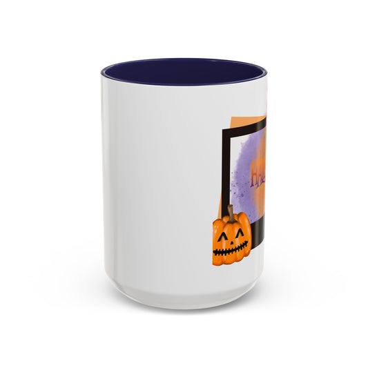 Halloween Accent Coffee Mug - Spooky Pumpkin, Fall Decor, Gift for Coffee Lovers, Seasonal Homeware, Halloween Party