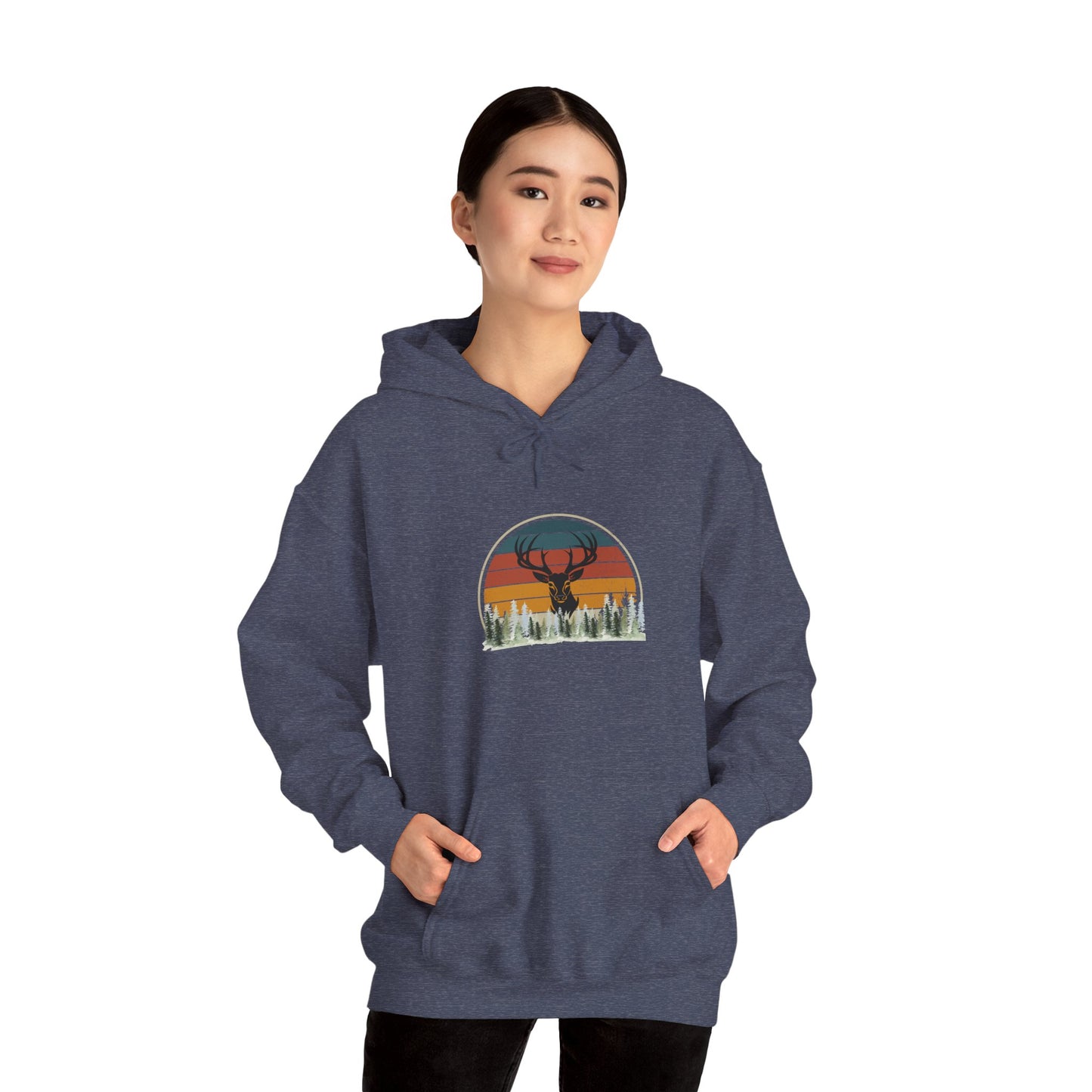 Stylish Unisex Hoodie with Retro Mountain Design, Cozy Apparel, Perfect for Outdoor Lovers, Gifts for Him or Her, Casual Wear