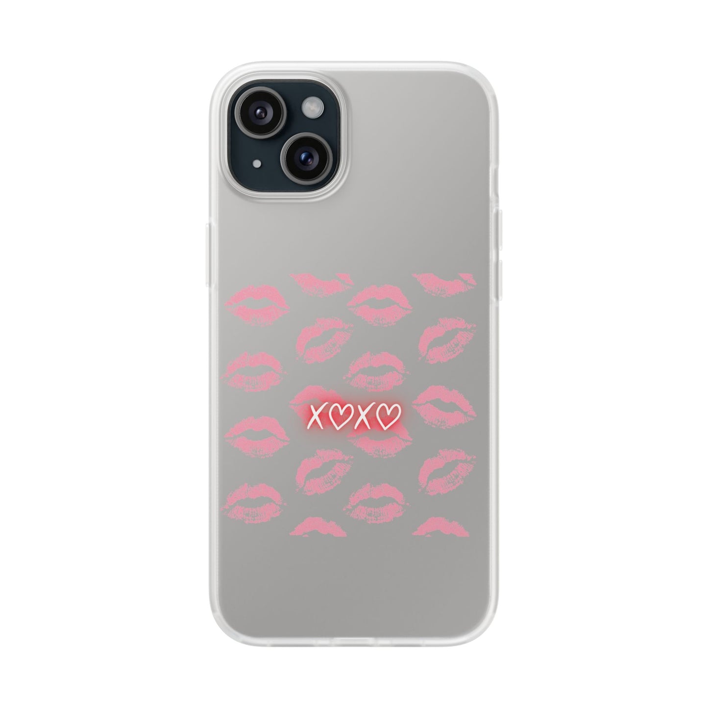 Kiss Print Phone Case - Stylish Flexi Case, Cute Phone Cover, Gift for Her, Trendy Accessories, Valentine's Day, Romantic Style
