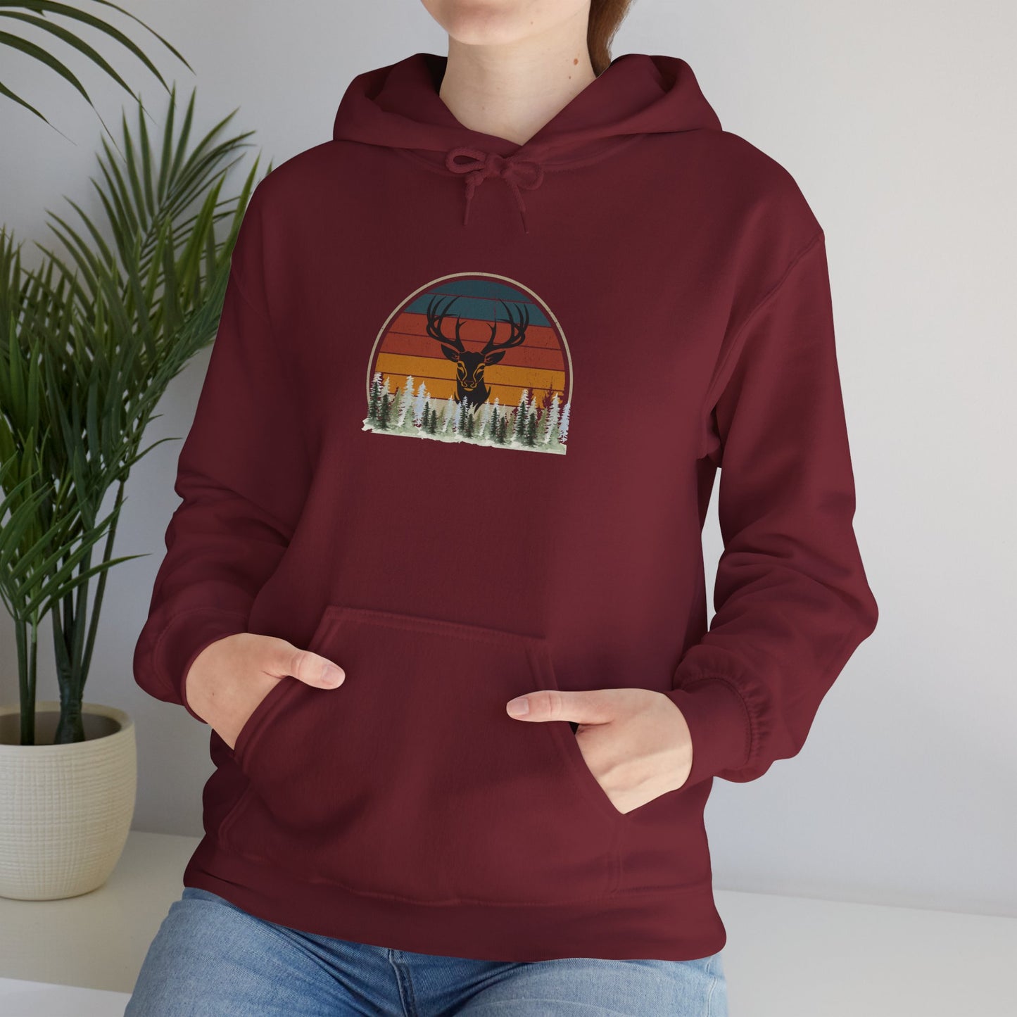 Stylish Unisex Hoodie with Retro Mountain Design, Cozy Apparel, Perfect for Outdoor Lovers, Gifts for Him or Her, Casual Wear