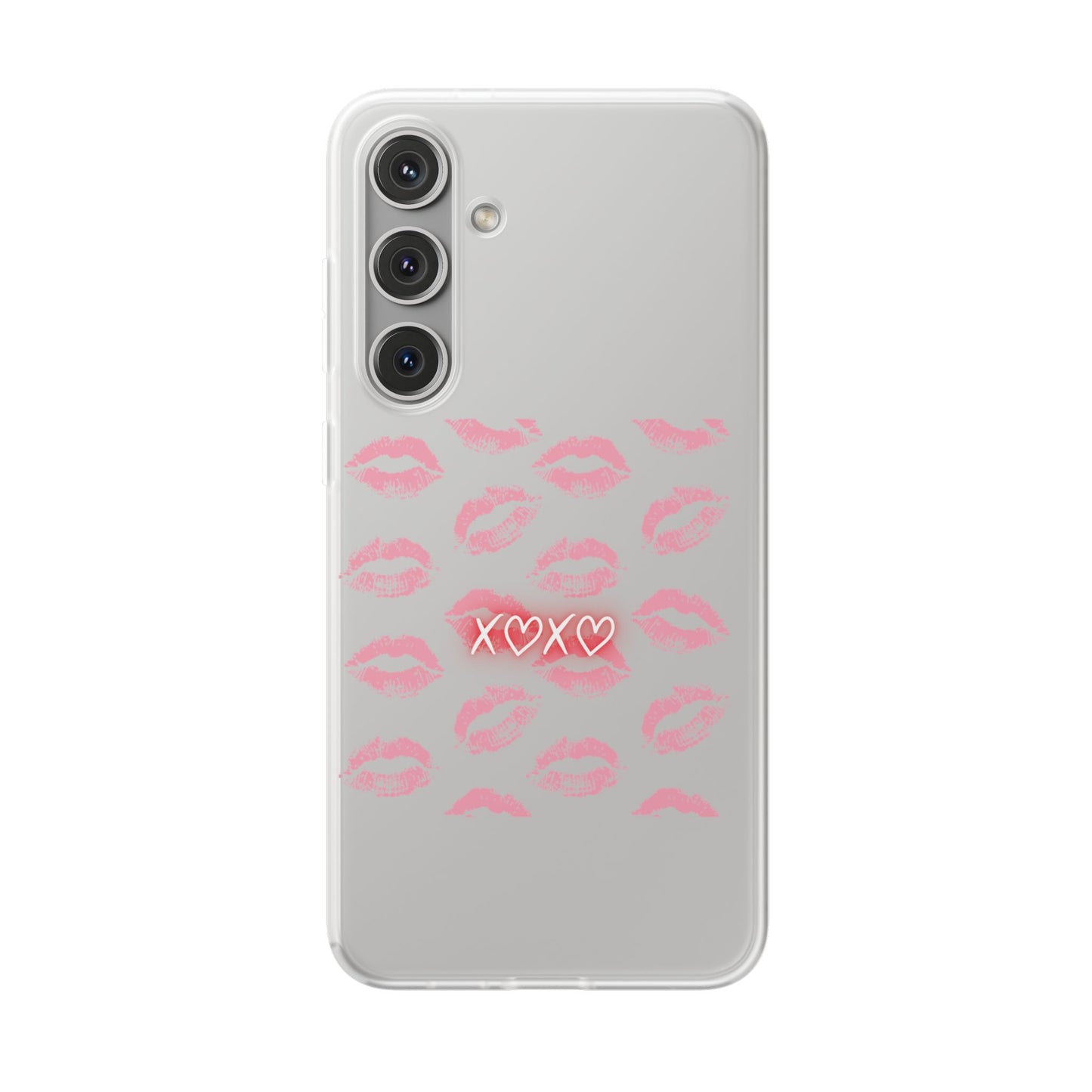 Kiss Print Phone Case - Stylish Flexi Case, Cute Phone Cover, Gift for Her, Trendy Accessories, Valentine's Day, Romantic Style