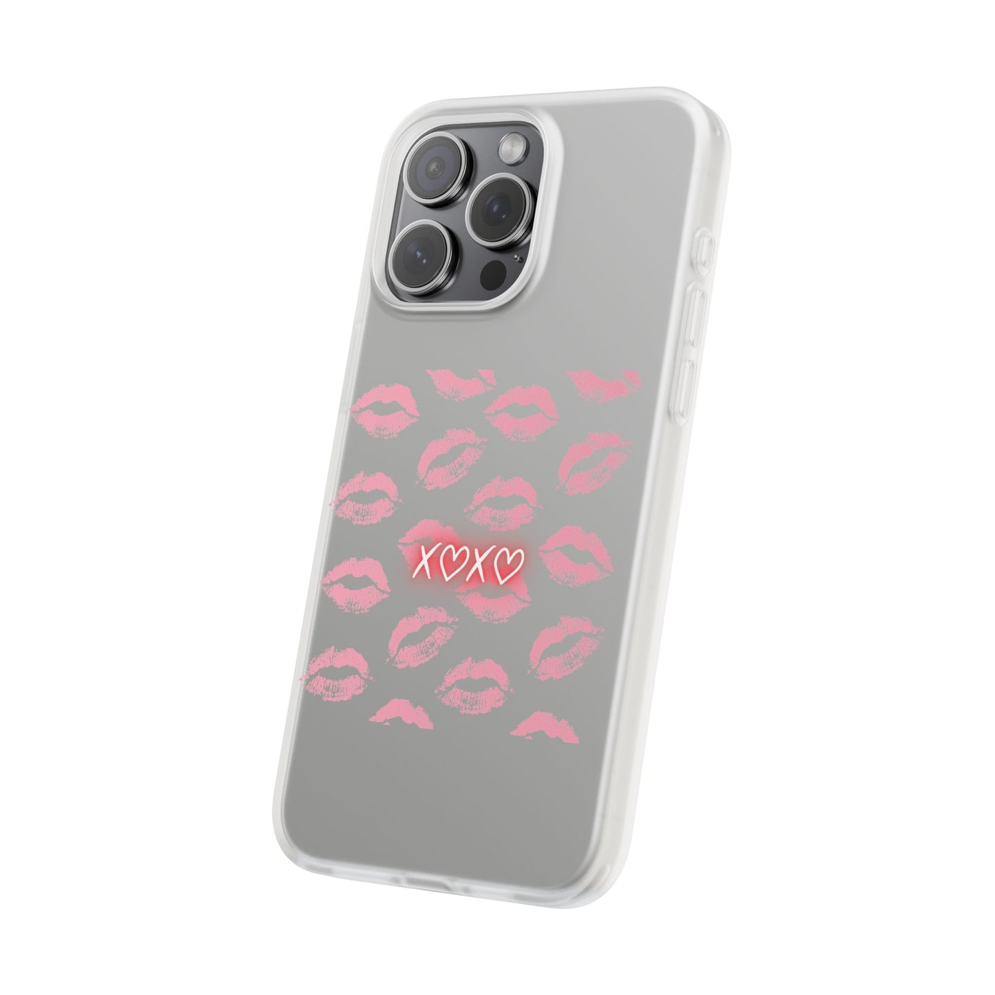 Kiss Print Phone Case - Stylish Flexi Case, Cute Phone Cover, Gift for Her, Trendy Accessories, Valentine's Day, Romantic Style