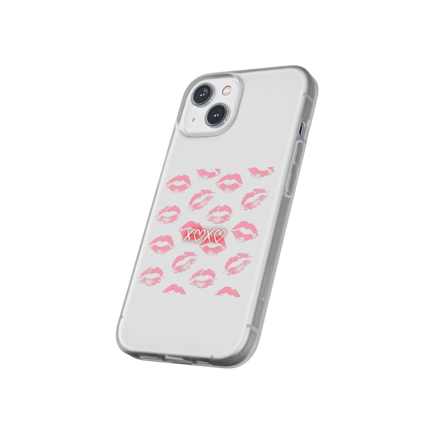 Kiss Print Phone Case - Stylish Flexi Case, Cute Phone Cover, Gift for Her, Trendy Accessories, Valentine's Day, Romantic Style