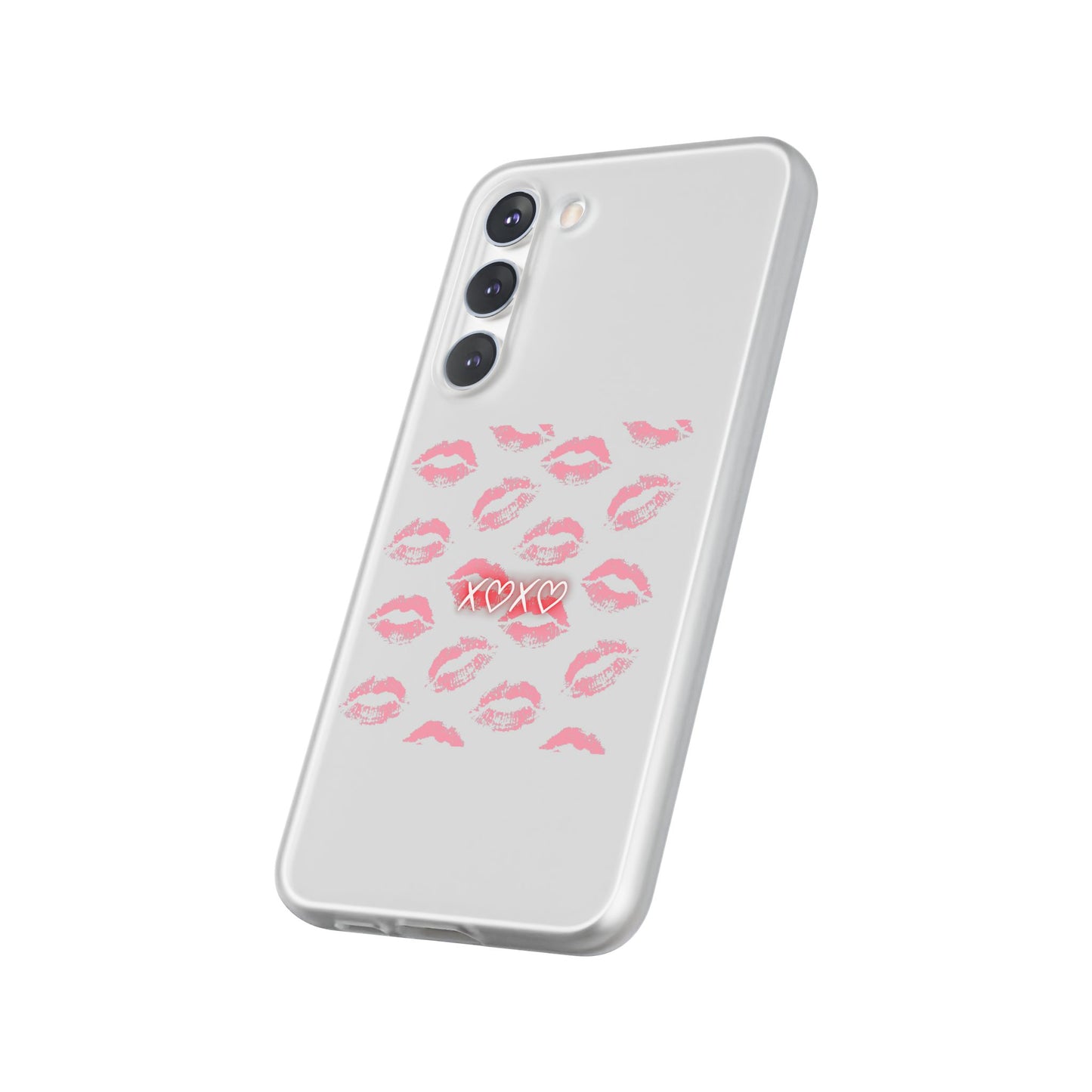 Kiss Print Phone Case - Stylish Flexi Case, Cute Phone Cover, Gift for Her, Trendy Accessories, Valentine's Day, Romantic Style