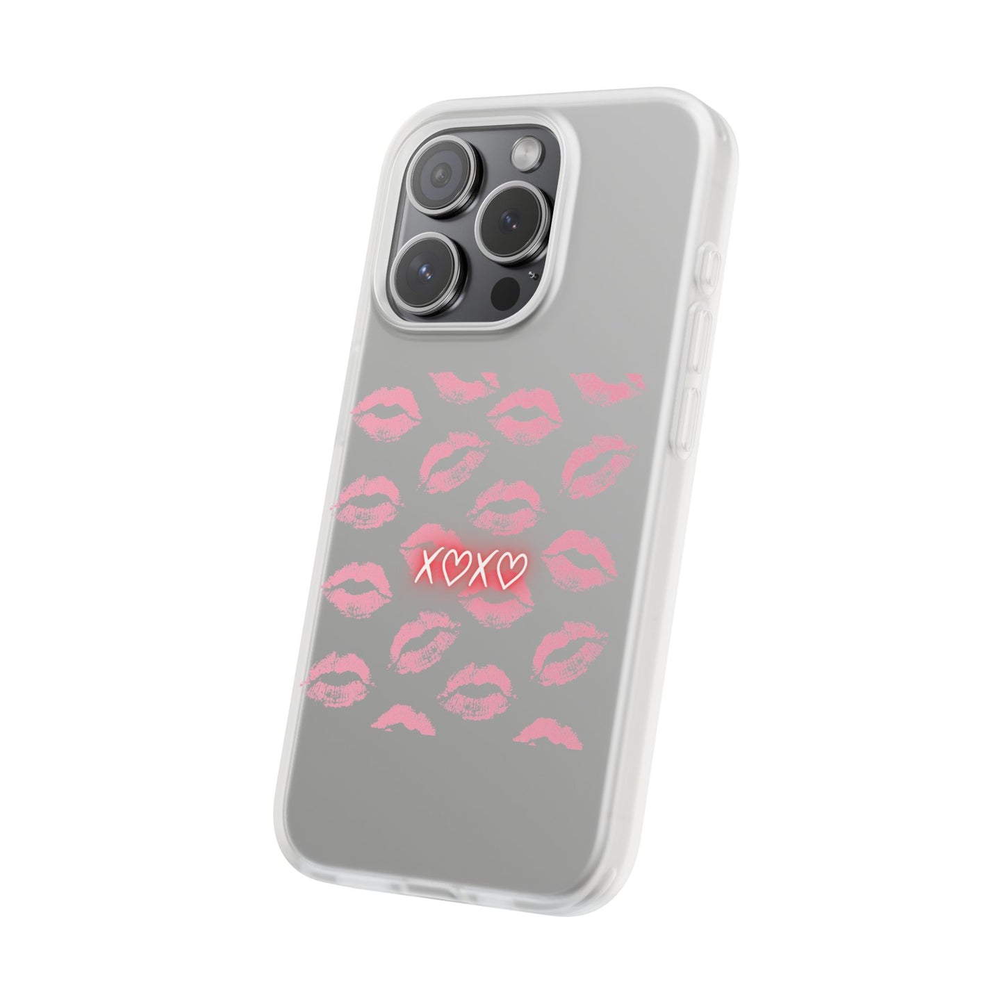 Kiss Print Phone Case - Stylish Flexi Case, Cute Phone Cover, Gift for Her, Trendy Accessories, Valentine's Day, Romantic Style