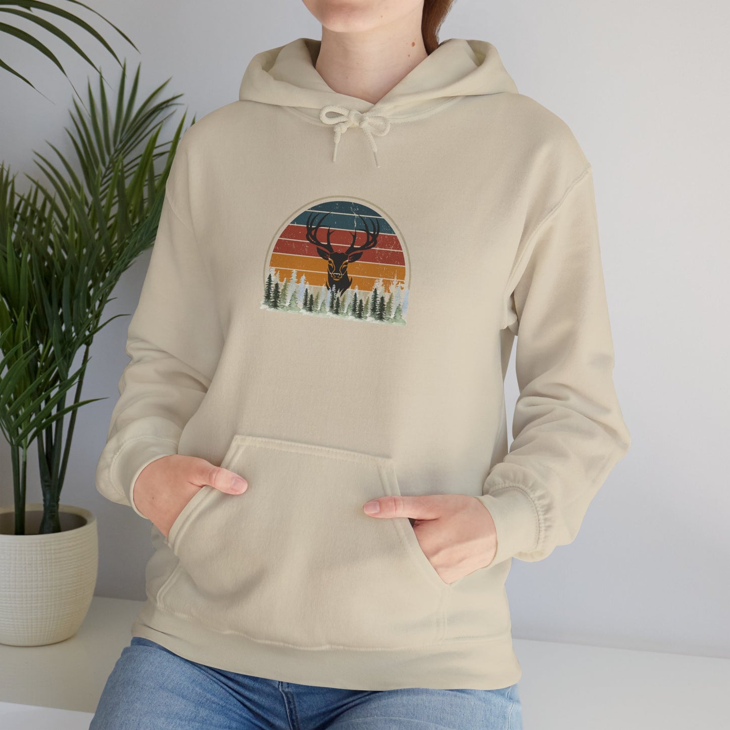 Stylish Unisex Hoodie with Retro Mountain Design, Cozy Apparel, Perfect for Outdoor Lovers, Gifts for Him or Her, Casual Wear