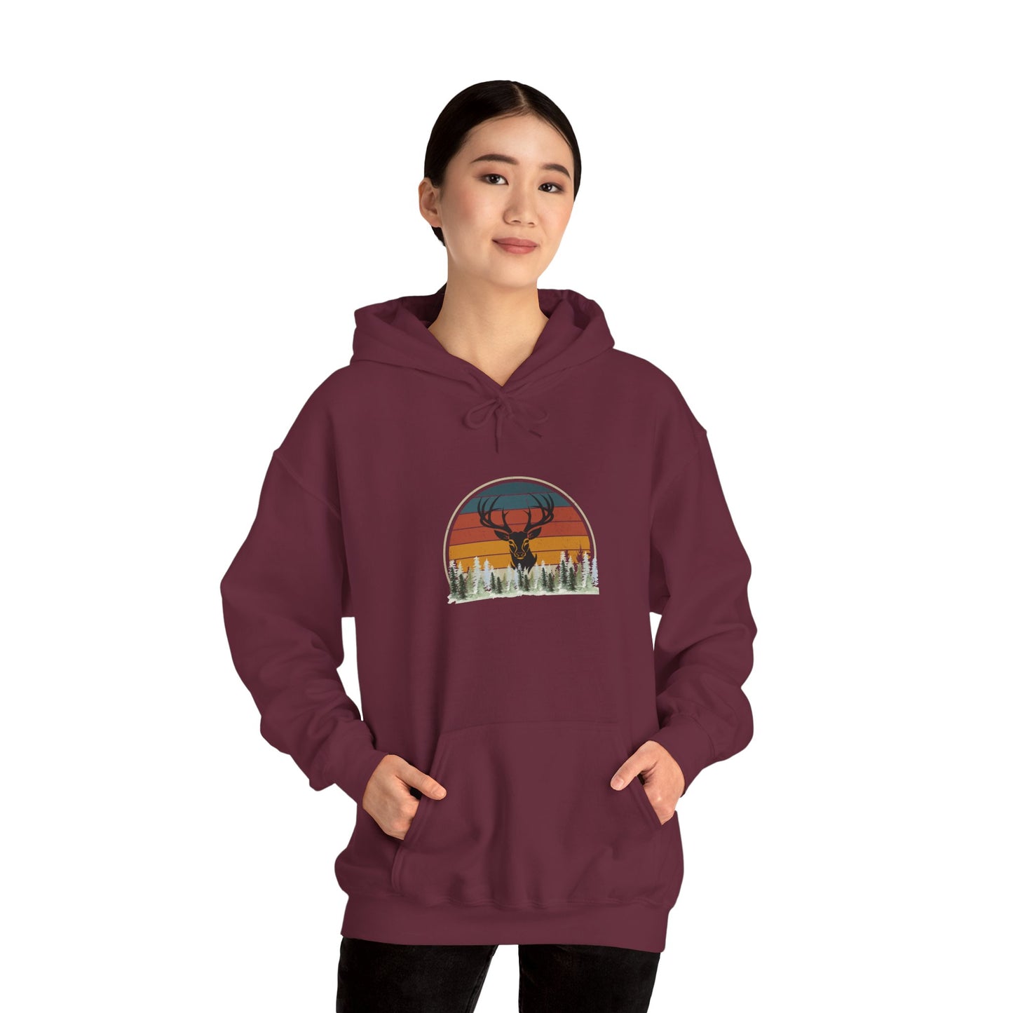Stylish Unisex Hoodie with Retro Mountain Design, Cozy Apparel, Perfect for Outdoor Lovers, Gifts for Him or Her, Casual Wear