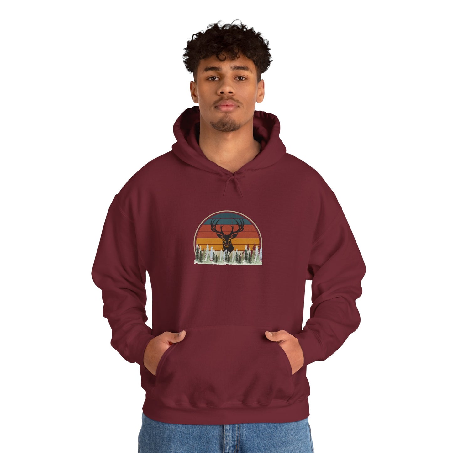 Stylish Unisex Hoodie with Retro Mountain Design, Cozy Apparel, Perfect for Outdoor Lovers, Gifts for Him or Her, Casual Wear