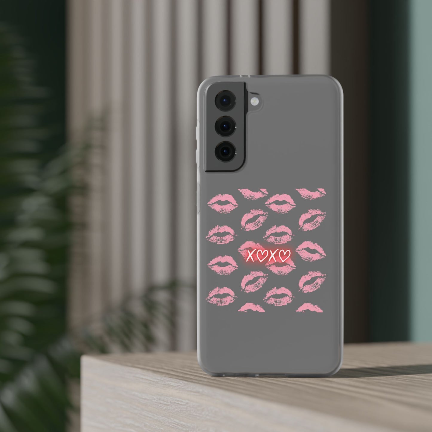 Kiss Print Phone Case - Stylish Flexi Case, Cute Phone Cover, Gift for Her, Trendy Accessories, Valentine's Day, Romantic Style