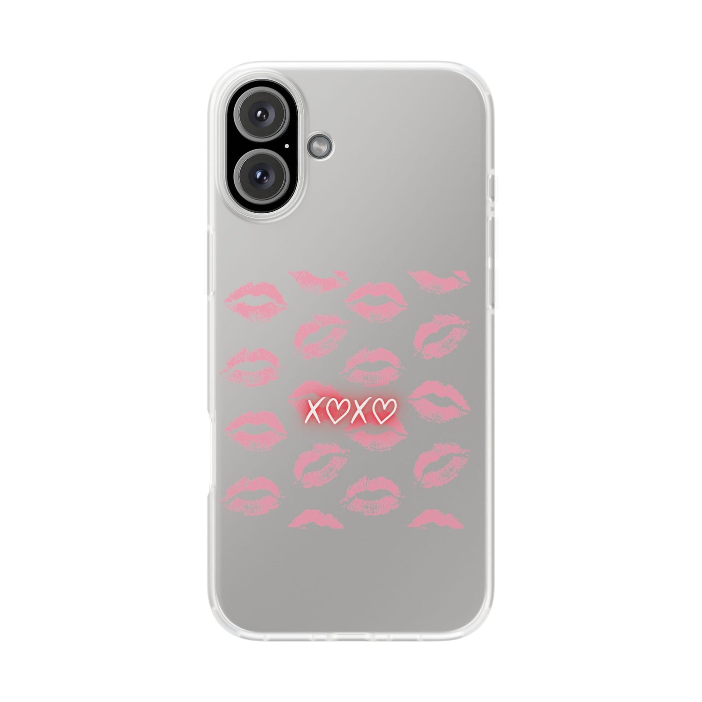 Kiss Print Phone Case - Stylish Flexi Case, Cute Phone Cover, Gift for Her, Trendy Accessories, Valentine's Day, Romantic Style
