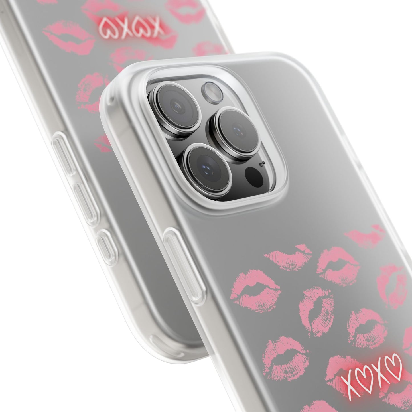 Kiss Print Phone Case - Stylish Flexi Case, Cute Phone Cover, Gift for Her, Trendy Accessories, Valentine's Day, Romantic Style