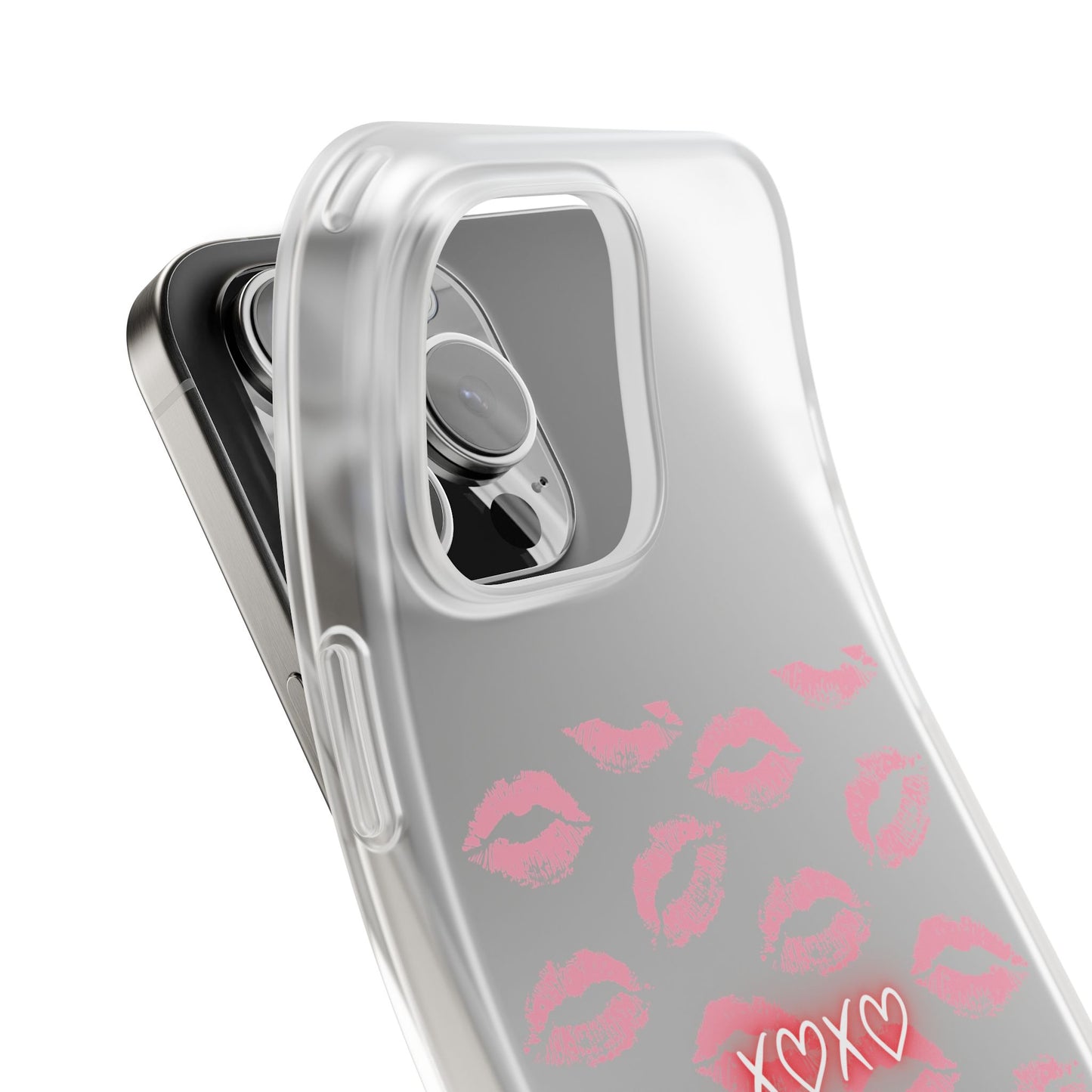 Kiss Print Phone Case - Stylish Flexi Case, Cute Phone Cover, Gift for Her, Trendy Accessories, Valentine's Day, Romantic Style
