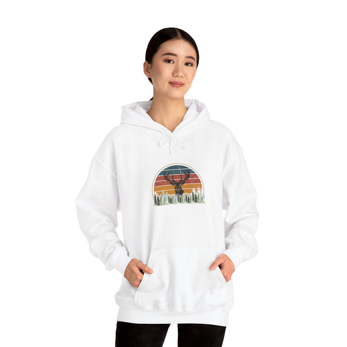 Stylish Unisex Hoodie with Retro Mountain Design, Cozy Apparel, Perfect for Outdoor Lovers, Gifts for Him or Her, Casual Wear