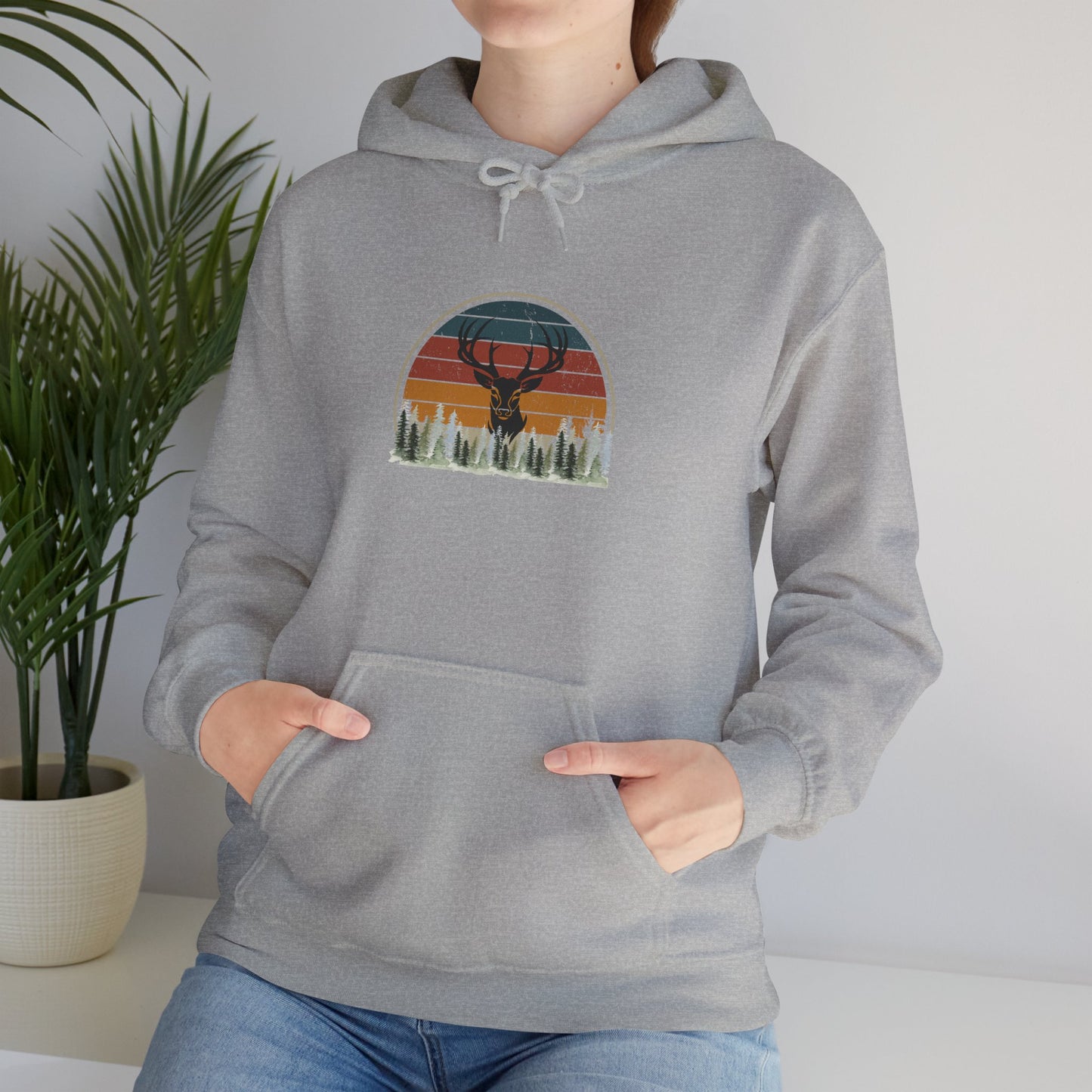 Stylish Unisex Hoodie with Retro Mountain Design, Cozy Apparel, Perfect for Outdoor Lovers, Gifts for Him or Her, Casual Wear
