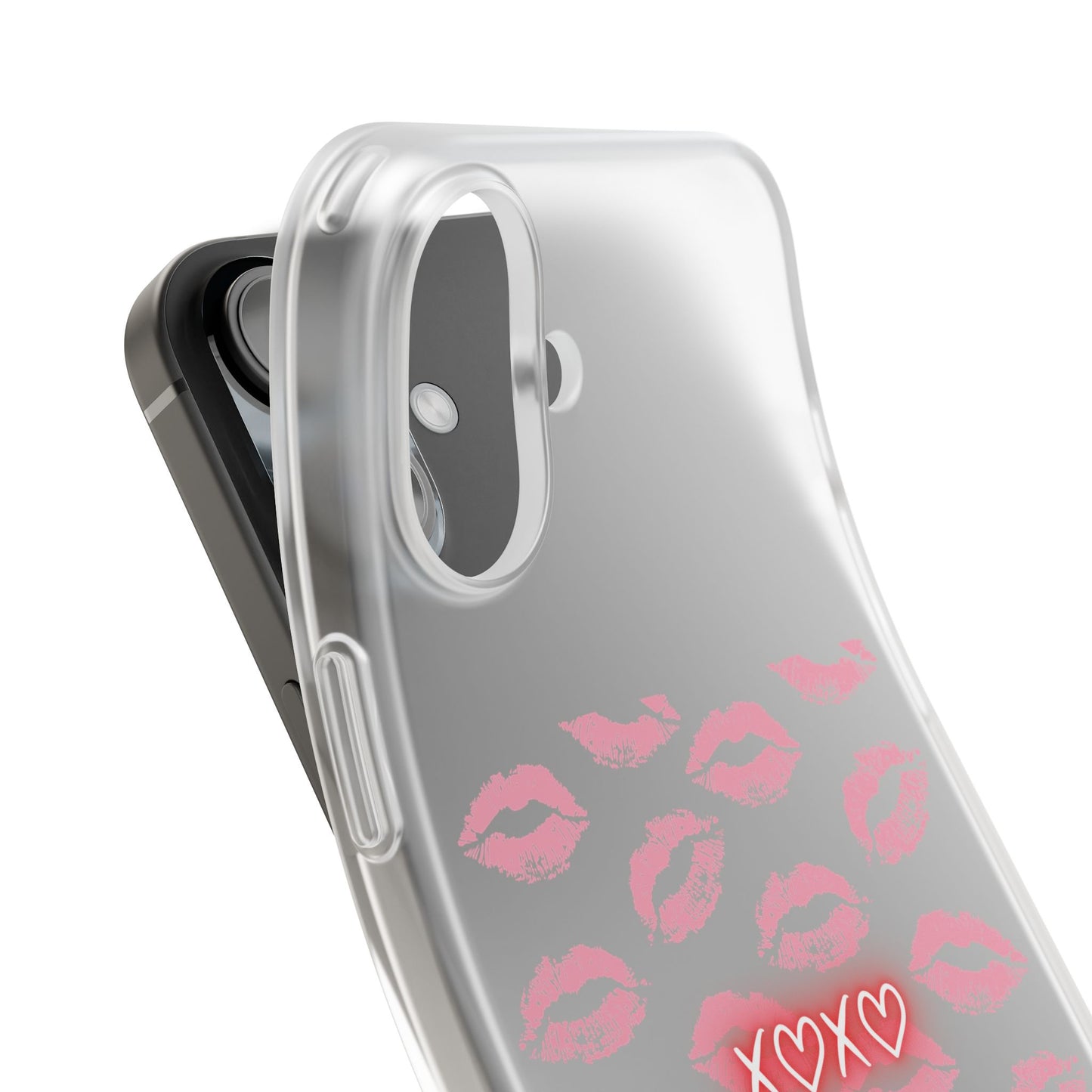Kiss Print Phone Case - Stylish Flexi Case, Cute Phone Cover, Gift for Her, Trendy Accessories, Valentine's Day, Romantic Style