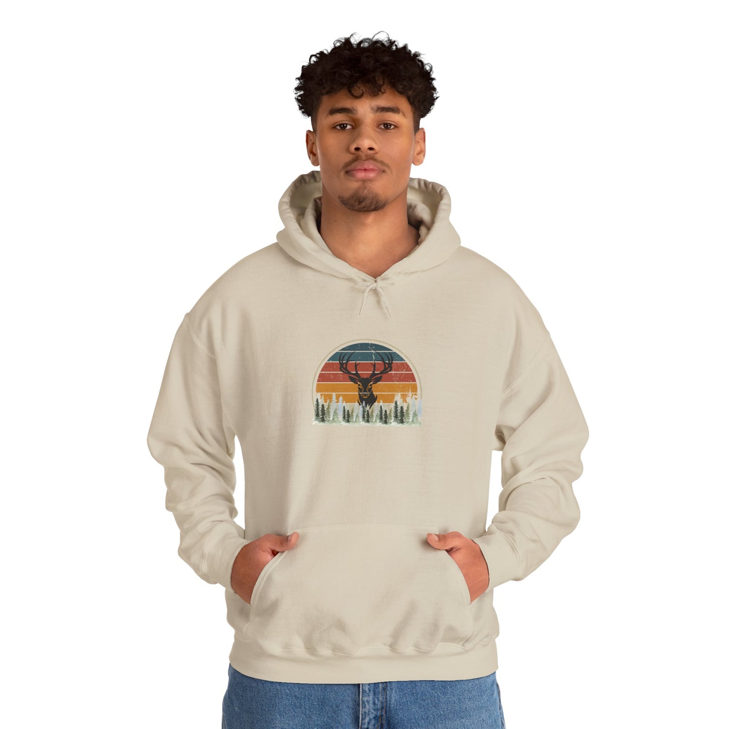 Stylish Unisex Hoodie with Retro Mountain Design, Cozy Apparel, Perfect for Outdoor Lovers, Gifts for Him or Her, Casual Wear