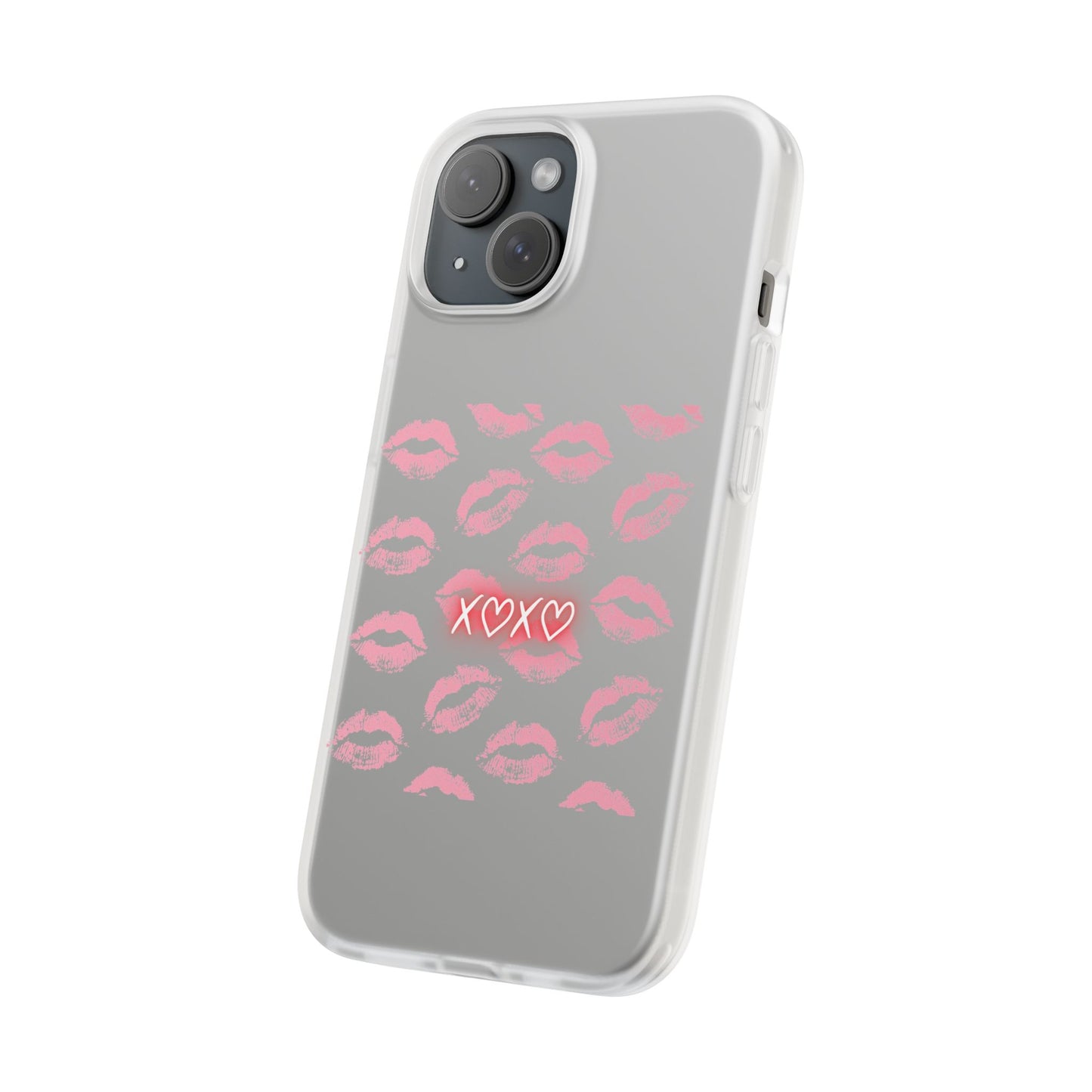 Kiss Print Phone Case - Stylish Flexi Case, Cute Phone Cover, Gift for Her, Trendy Accessories, Valentine's Day, Romantic Style