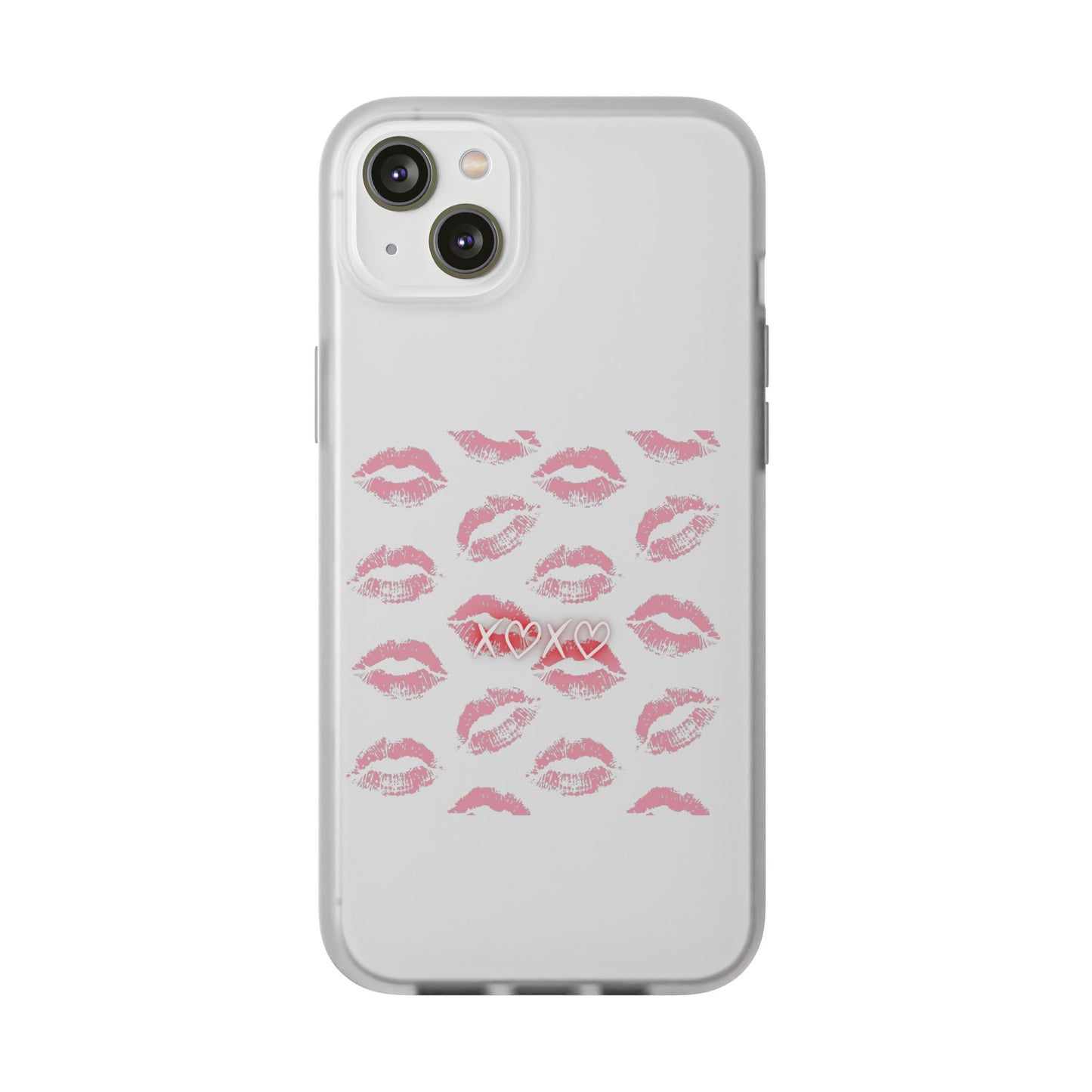 Kiss Print Phone Case - Stylish Flexi Case, Cute Phone Cover, Gift for Her, Trendy Accessories, Valentine's Day, Romantic Style