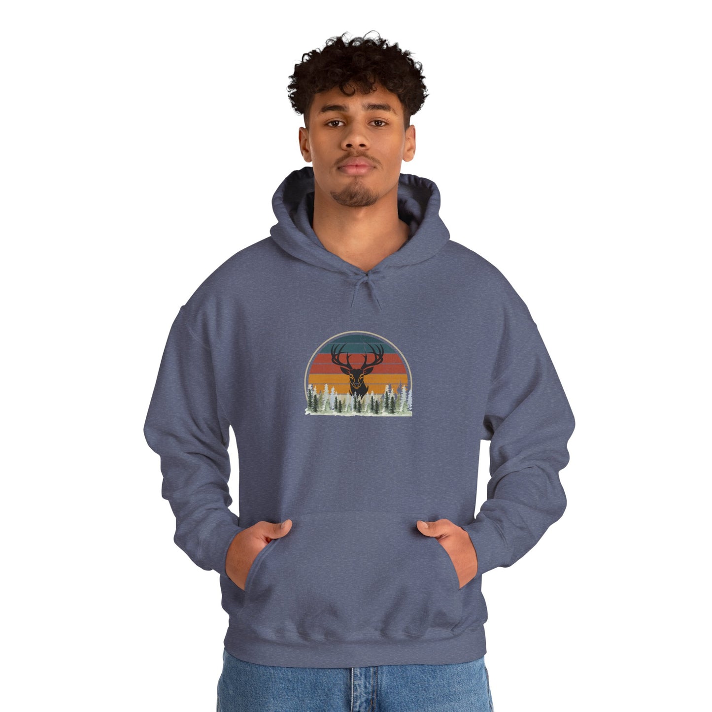 Stylish Unisex Hoodie with Retro Mountain Design, Cozy Apparel, Perfect for Outdoor Lovers, Gifts for Him or Her, Casual Wear