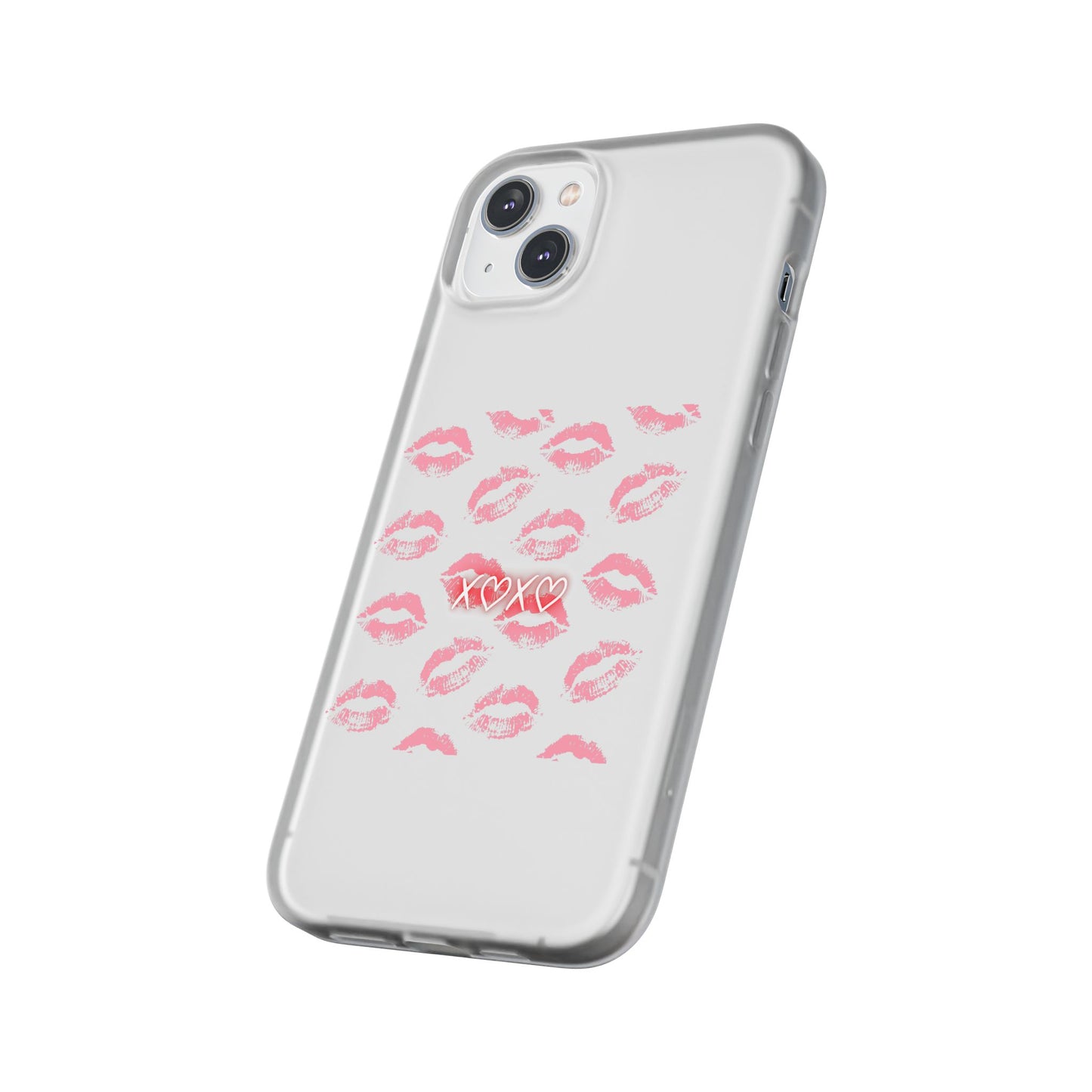 Kiss Print Phone Case - Stylish Flexi Case, Cute Phone Cover, Gift for Her, Trendy Accessories, Valentine's Day, Romantic Style