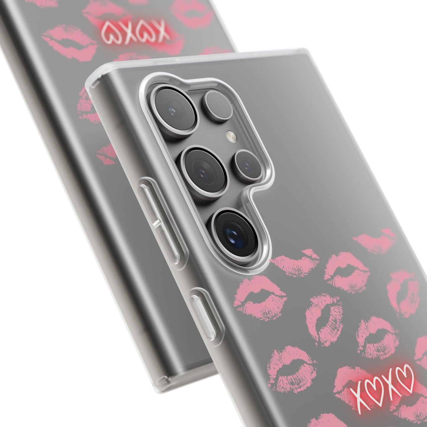 Kiss Print Phone Case - Stylish Flexi Case, Cute Phone Cover, Gift for Her, Trendy Accessories, Valentine's Day, Romantic Style
