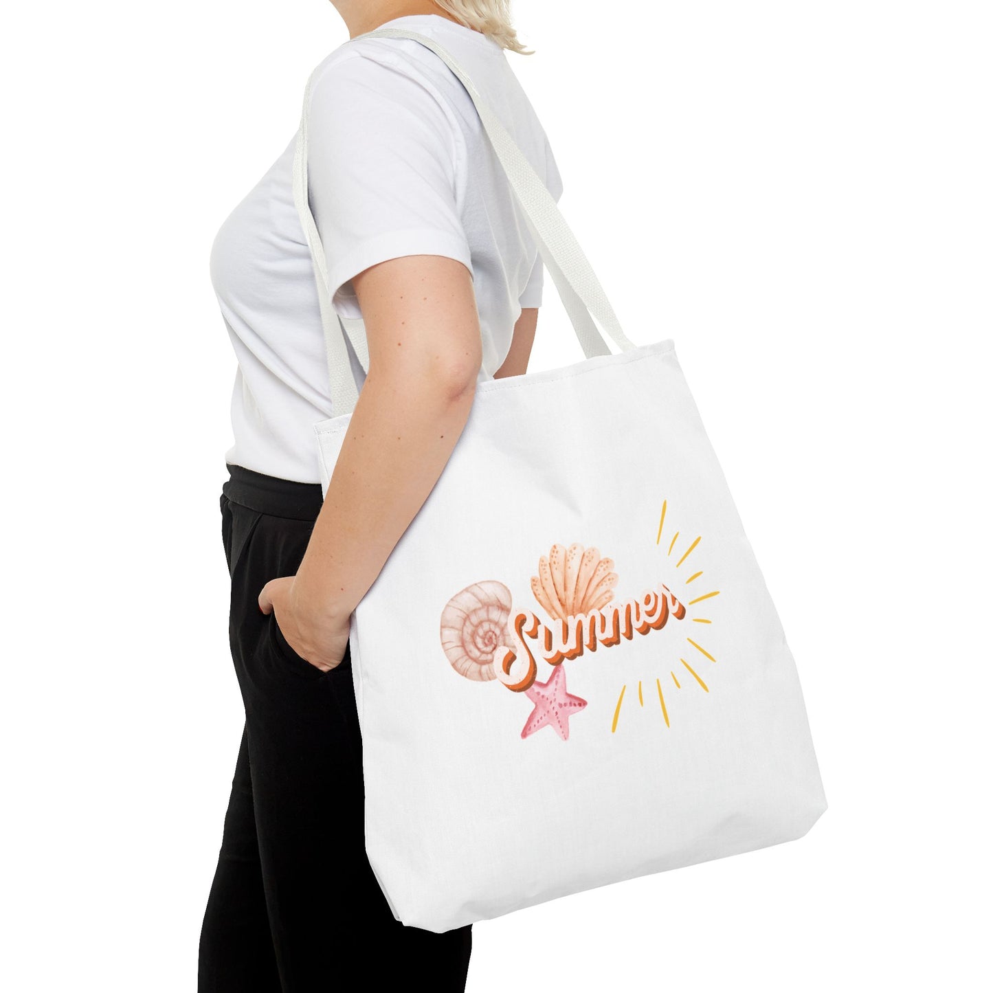 Summer Vibes Tote Bag, Beach Bag, Casual Carryall, Eco-Friendly Tote, Vacation Accessory, Gift for Her
