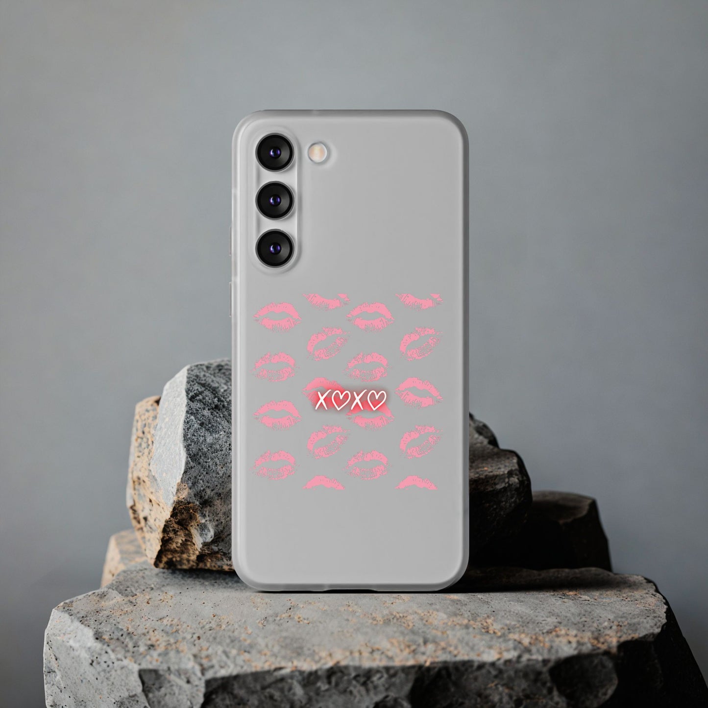 Kiss Print Phone Case - Stylish Flexi Case, Cute Phone Cover, Gift for Her, Trendy Accessories, Valentine's Day, Romantic Style
