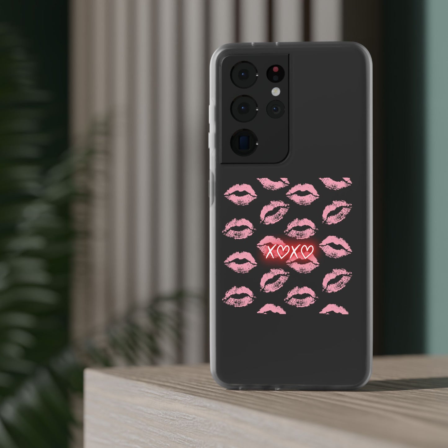 Kiss Print Phone Case - Stylish Flexi Case, Cute Phone Cover, Gift for Her, Trendy Accessories, Valentine's Day, Romantic Style
