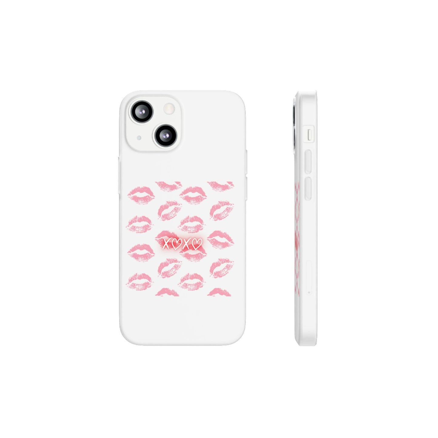 Kiss Print Phone Case - Stylish Flexi Case, Cute Phone Cover, Gift for Her, Trendy Accessories, Valentine's Day, Romantic Style