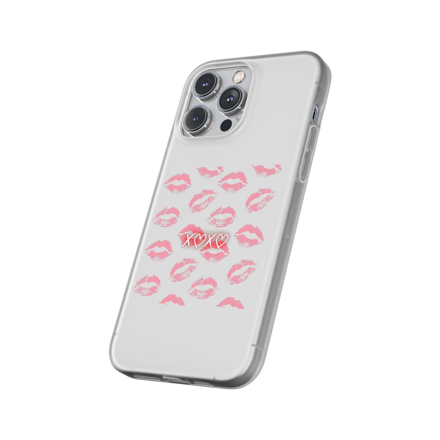 Kiss Print Phone Case - Stylish Flexi Case, Cute Phone Cover, Gift for Her, Trendy Accessories, Valentine's Day, Romantic Style