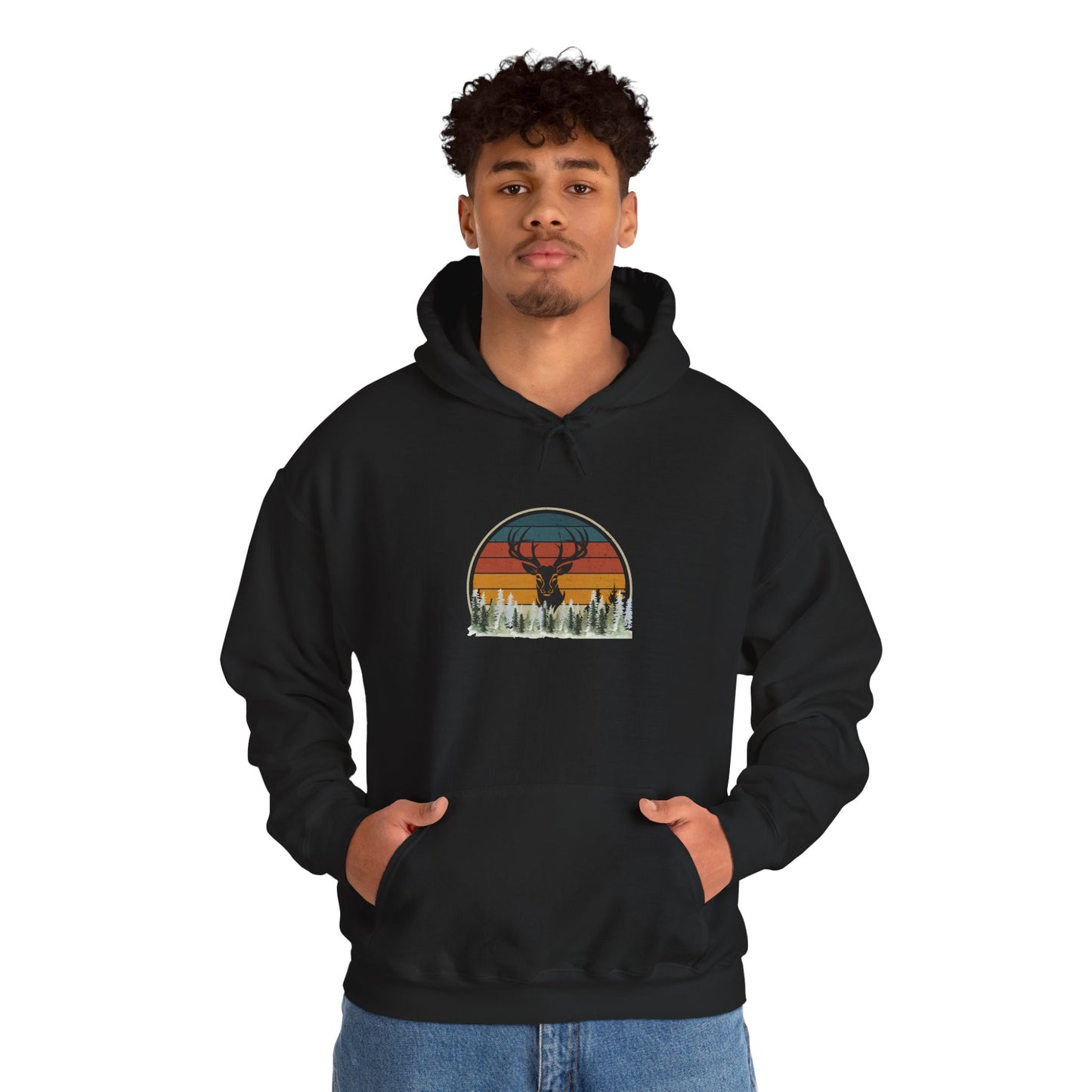 Stylish Unisex Hoodie with Retro Mountain Design, Cozy Apparel, Perfect for Outdoor Lovers, Gifts for Him or Her, Casual Wear