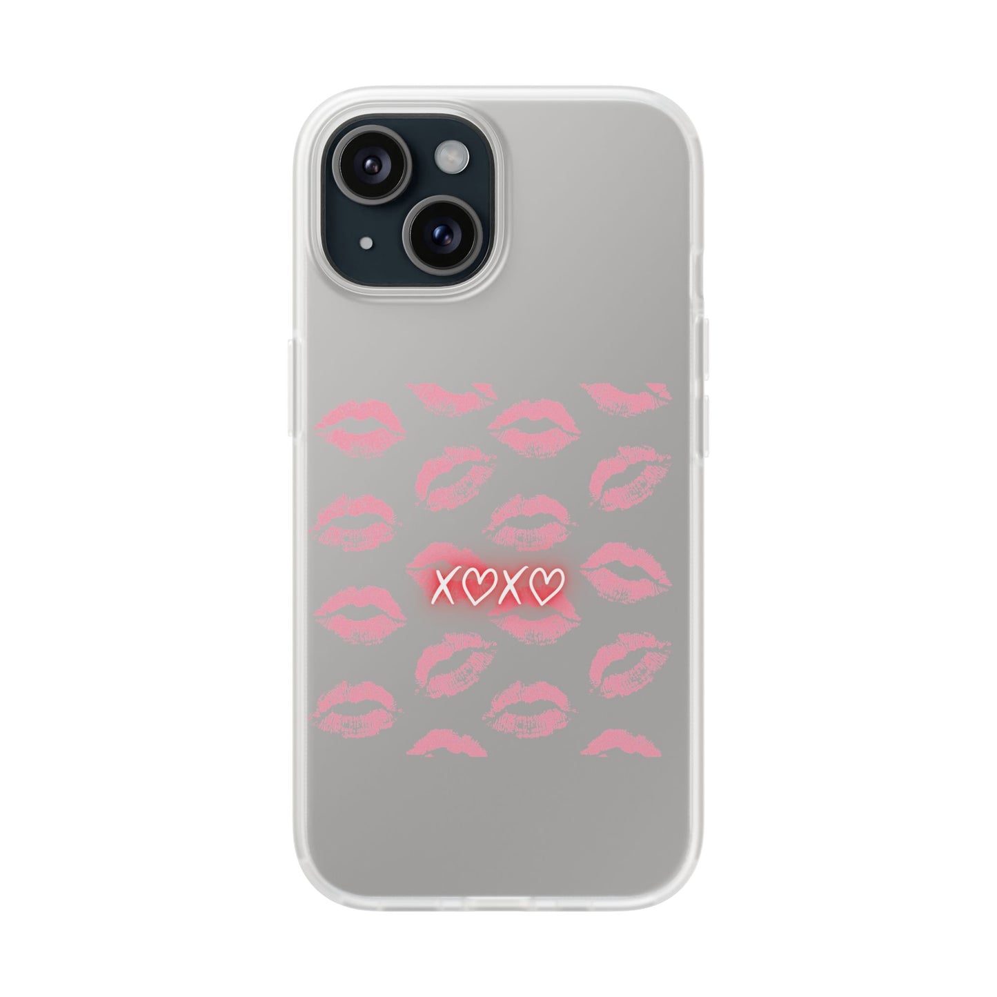 Kiss Print Phone Case - Stylish Flexi Case, Cute Phone Cover, Gift for Her, Trendy Accessories, Valentine's Day, Romantic Style