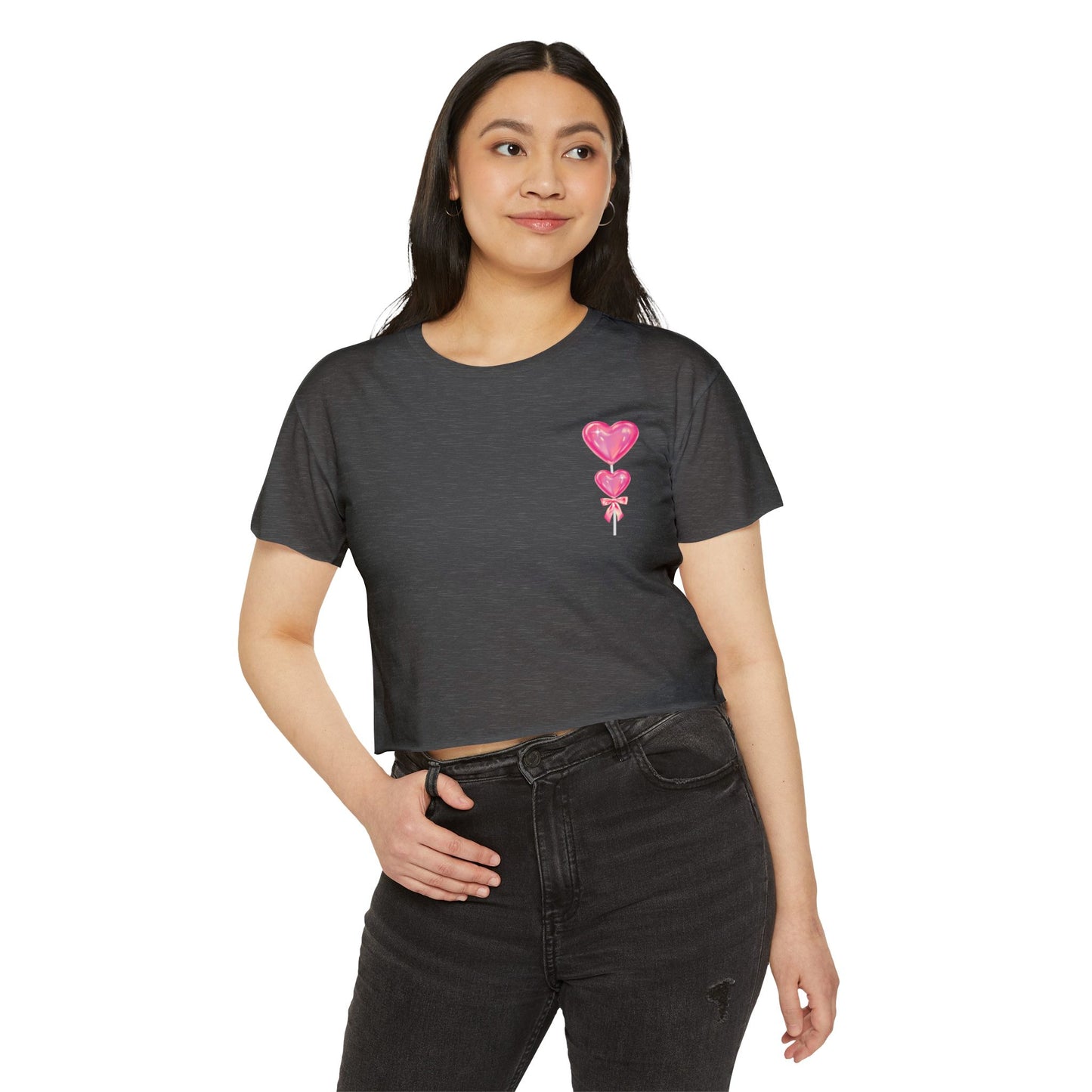 Women's Festival Crop Top with Heart Balloons, Summer Concert Wear, Trendy Festival Shirt, Boho Top, Gift for Her