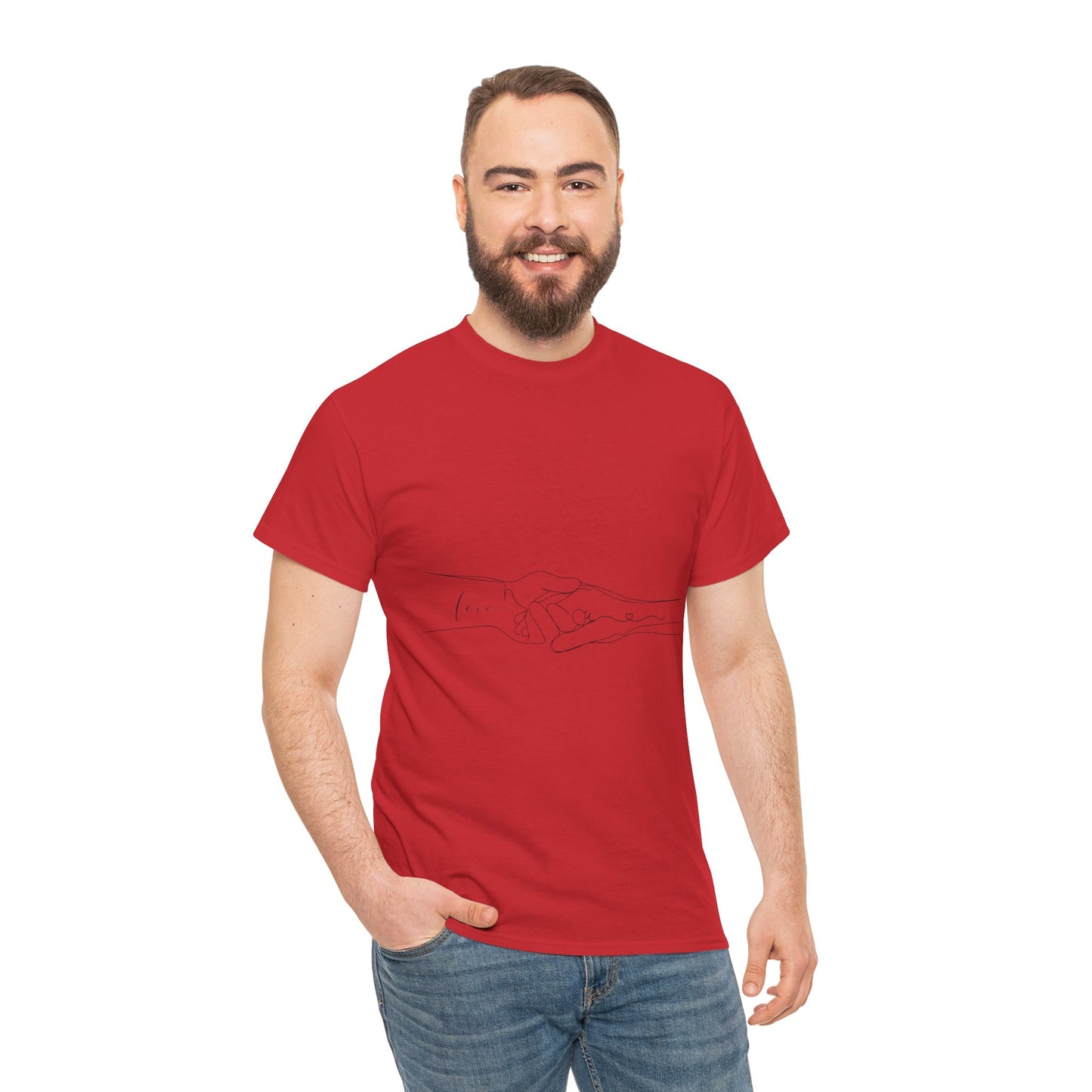Simple Line Drawings Unisex Heavy Cotton Tee