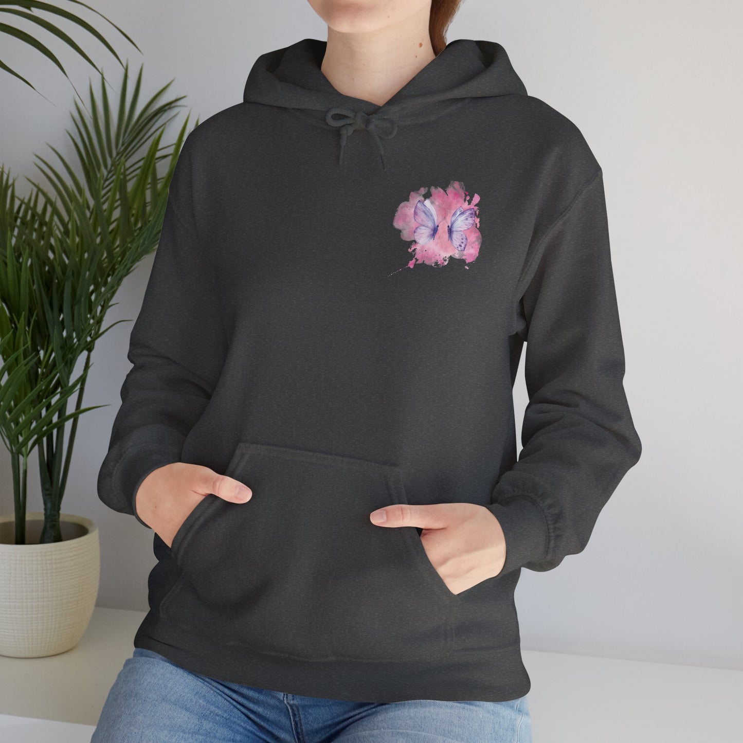 Whimsical Butterfly Sweatshirt - Cozy Hooded Sweatshirt, Pastel Art Apparel, Spring Fashion, Gift for Nature Lovers, Butterfly Lover Gift