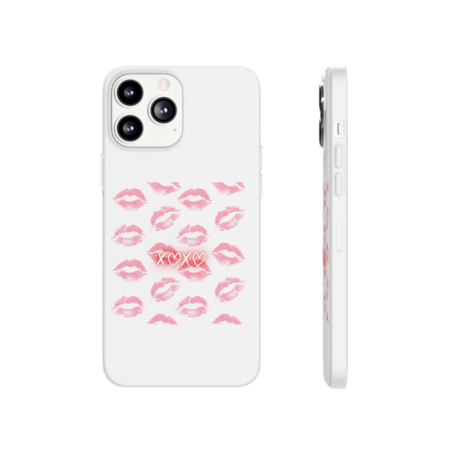 Kiss Print Phone Case - Stylish Flexi Case, Cute Phone Cover, Gift for Her, Trendy Accessories, Valentine's Day, Romantic Style