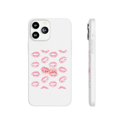 Kiss Print Phone Case - Stylish Flexi Case, Cute Phone Cover, Gift for Her, Trendy Accessories, Valentine's Day, Romantic Style